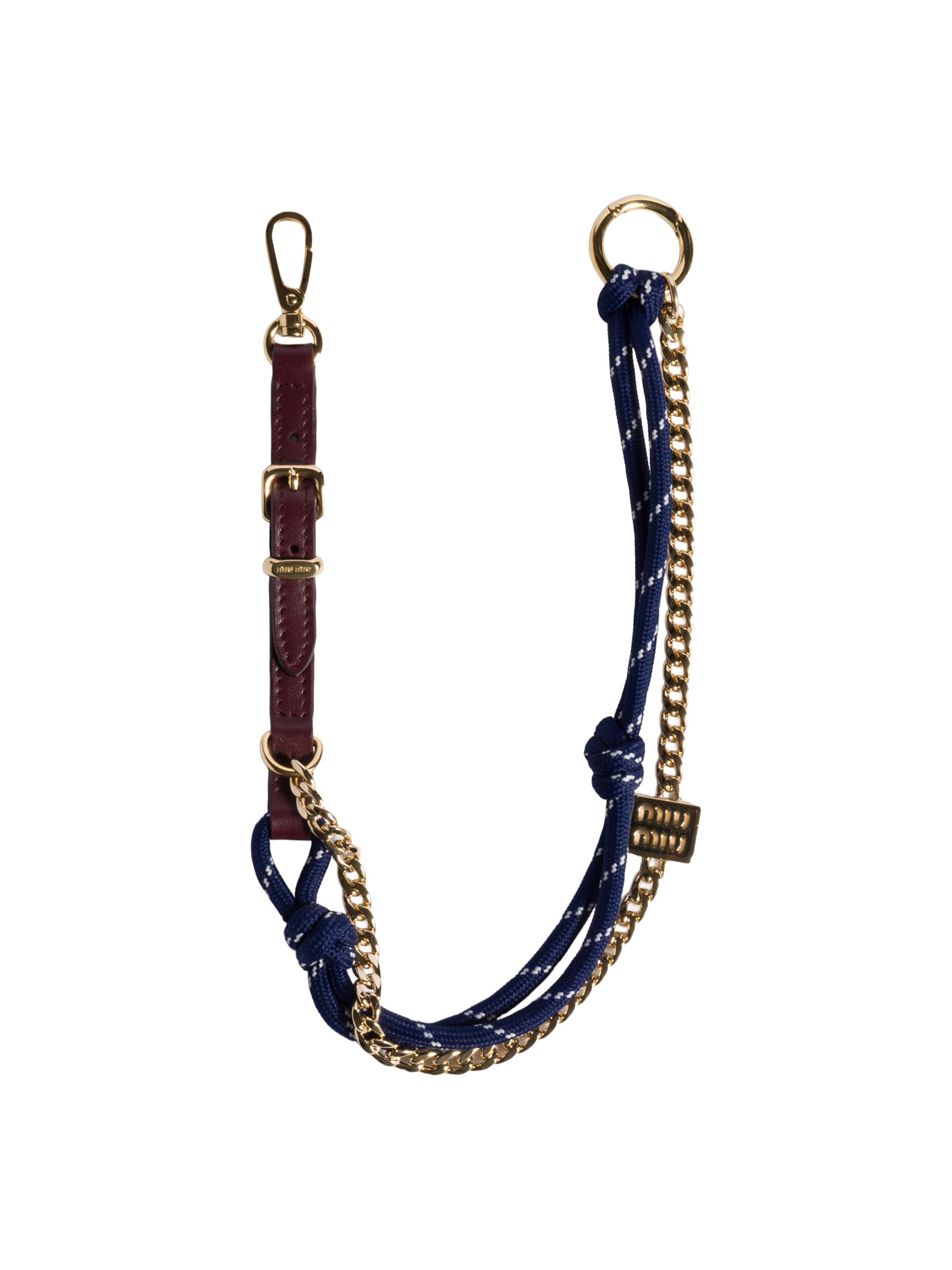 Miu Miu Women's Leather, Cord, and Metal Trick Bag Accessory - Dark Red