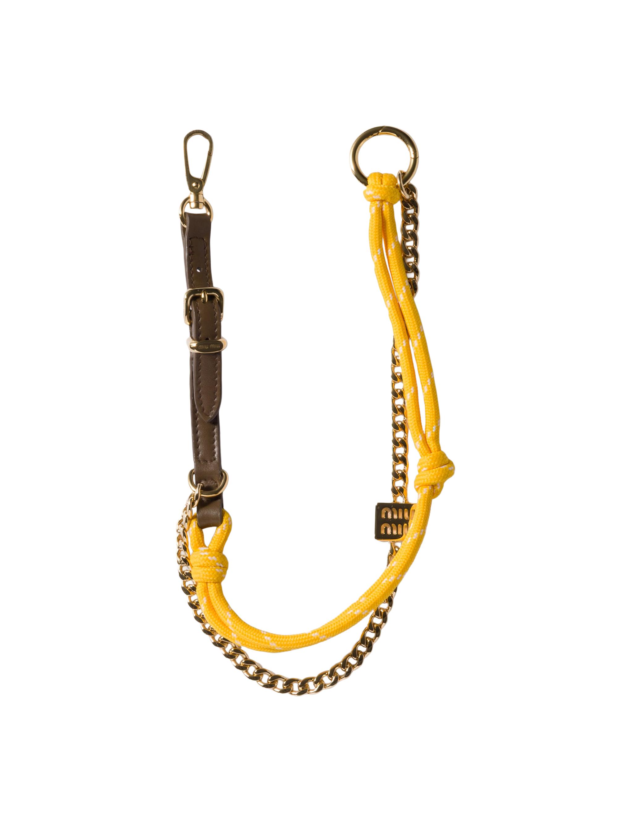 Miu Miu Women's Leather, Cord, and Metal Trick Bag Accessory - Green