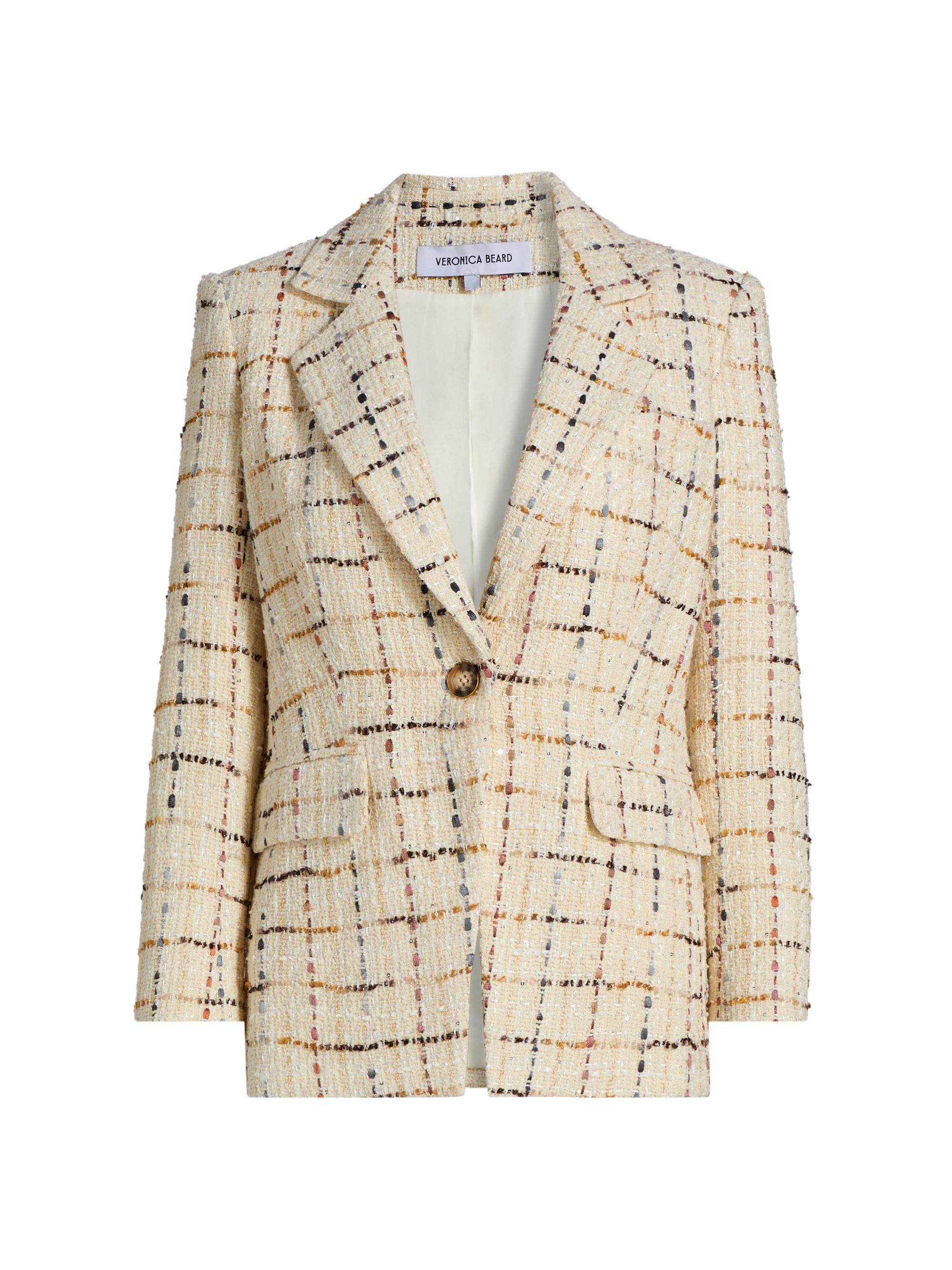 Veronica Beard Women's Dickey Plaid Wool-Blend Jacket - Ecru Multi