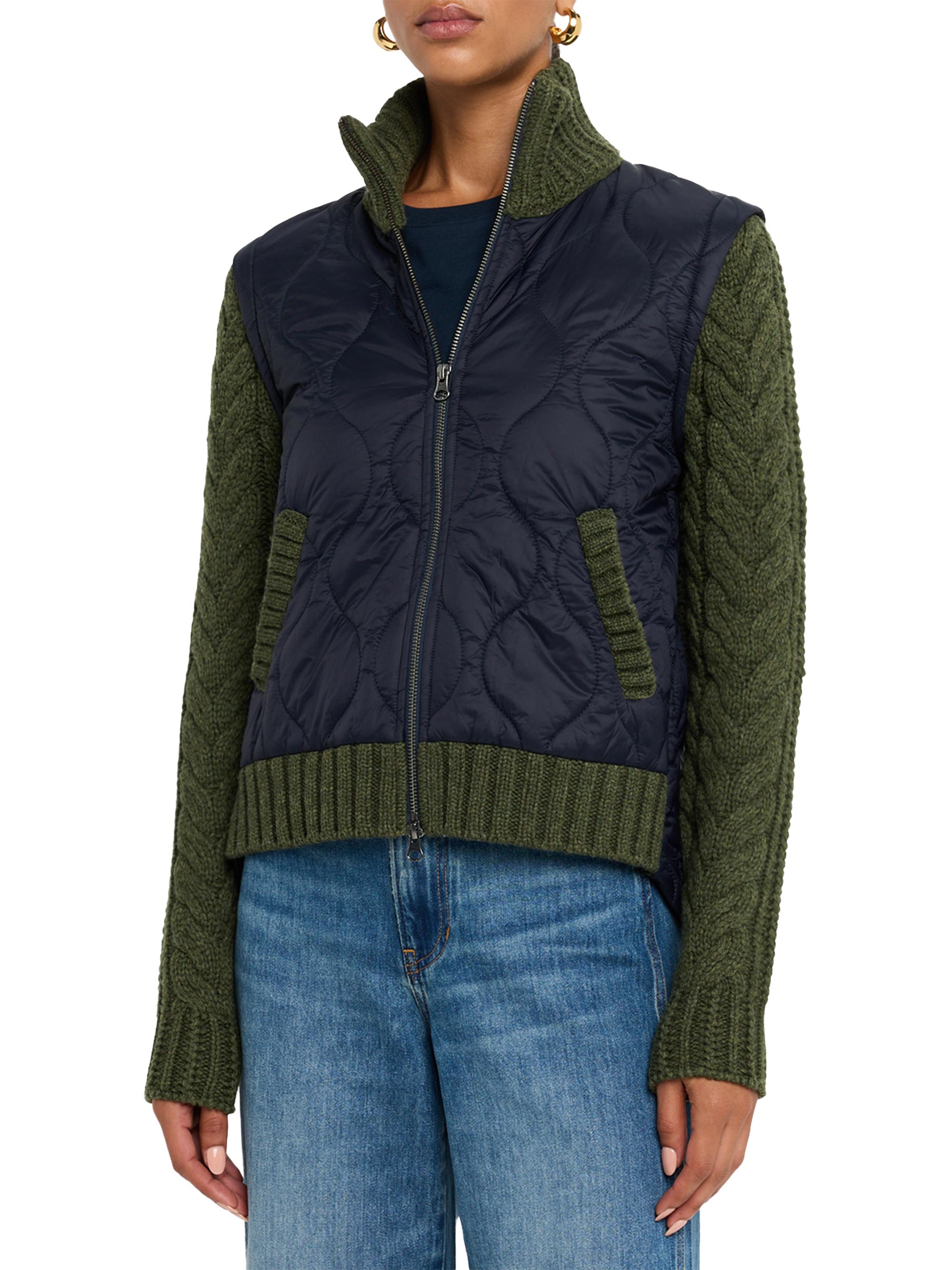 Veronica Beard Patra Mixed-Media Zip-Front Jacket | Saks Fifth Avenue