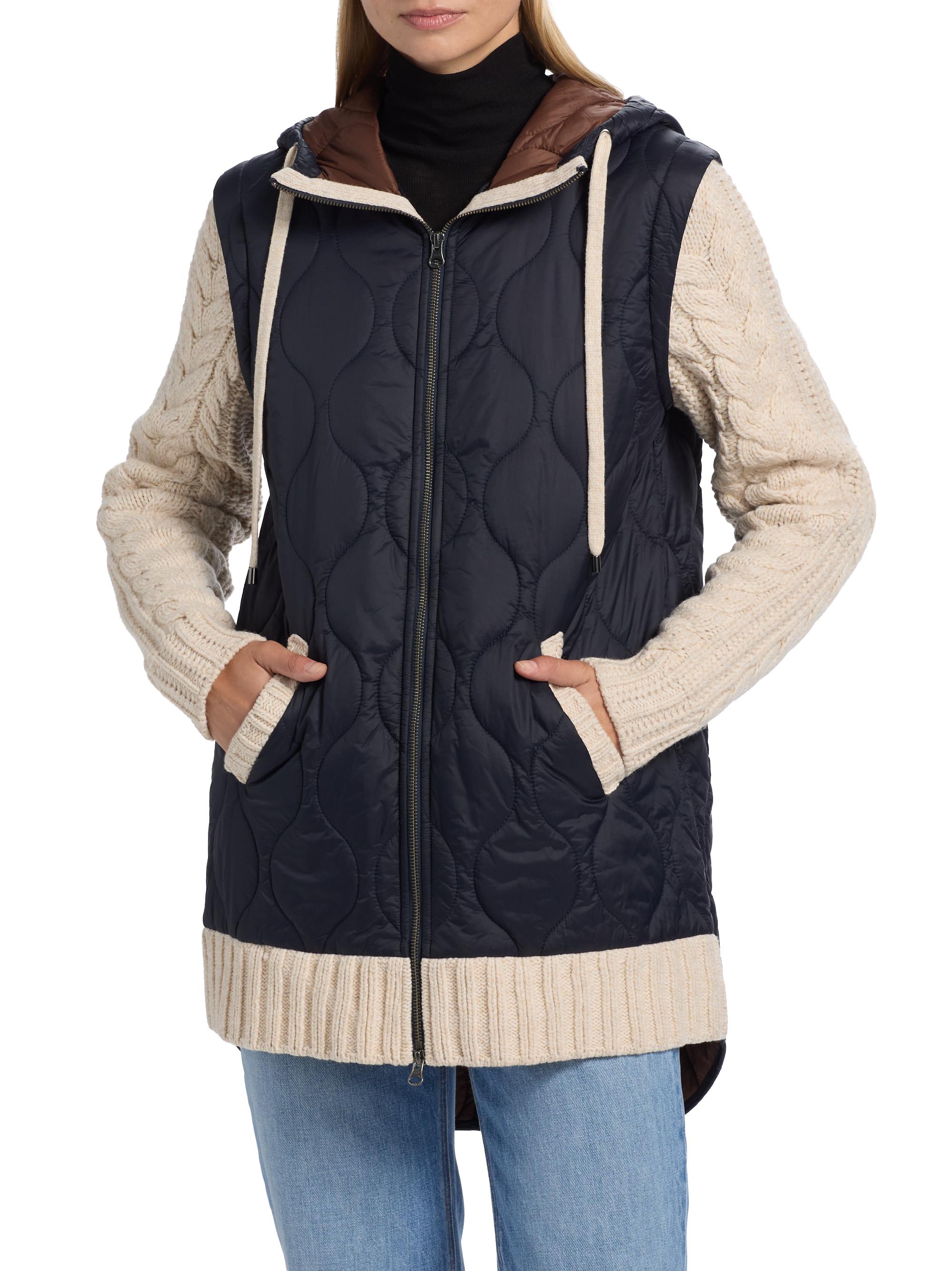 Veronica Beard Barrows Mixed-Media Hooded Jacket | Saks Fifth Avenue