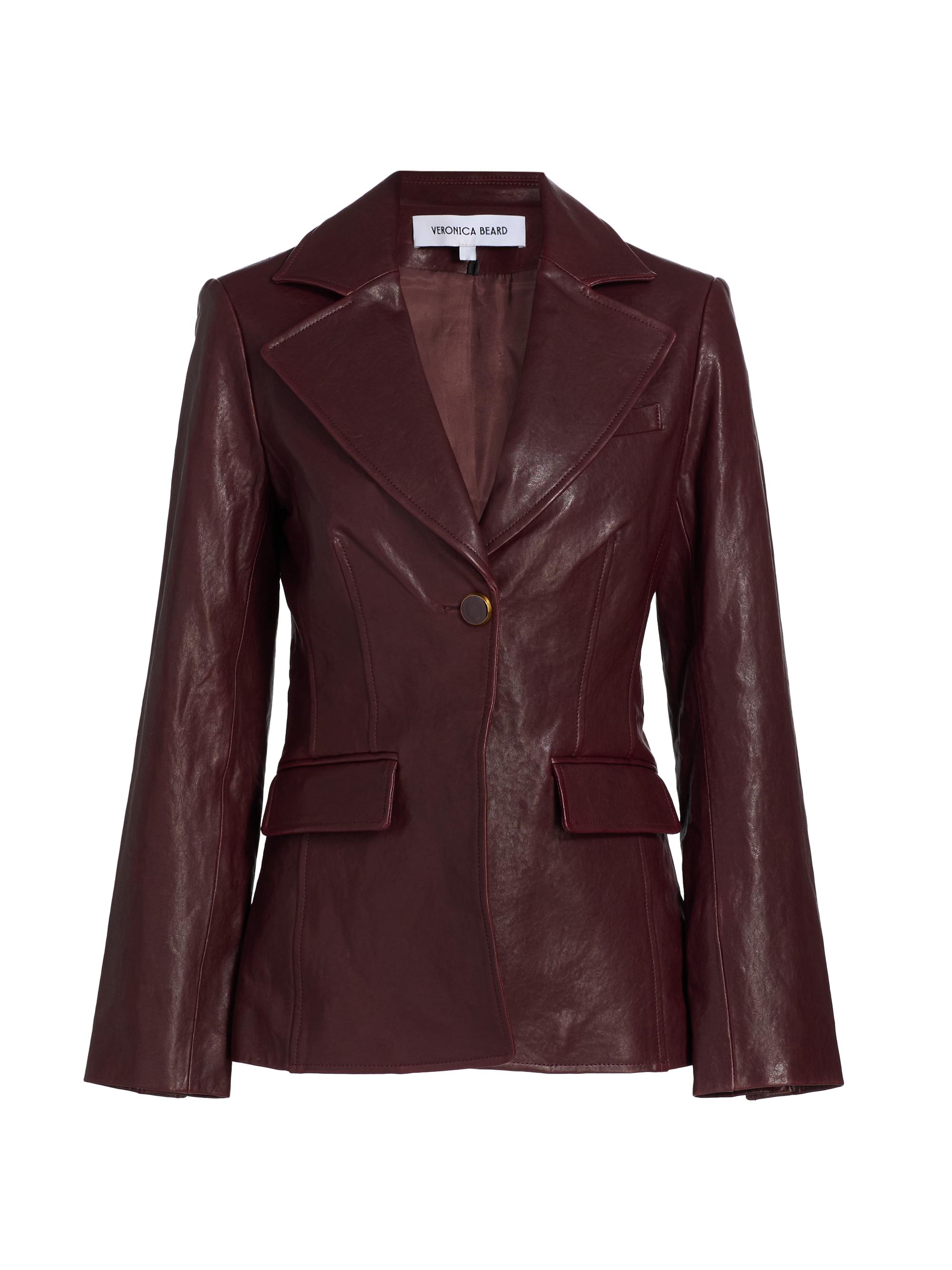 Veronica Beard Women's Kessler Leather Dickey Jacket - Raisin