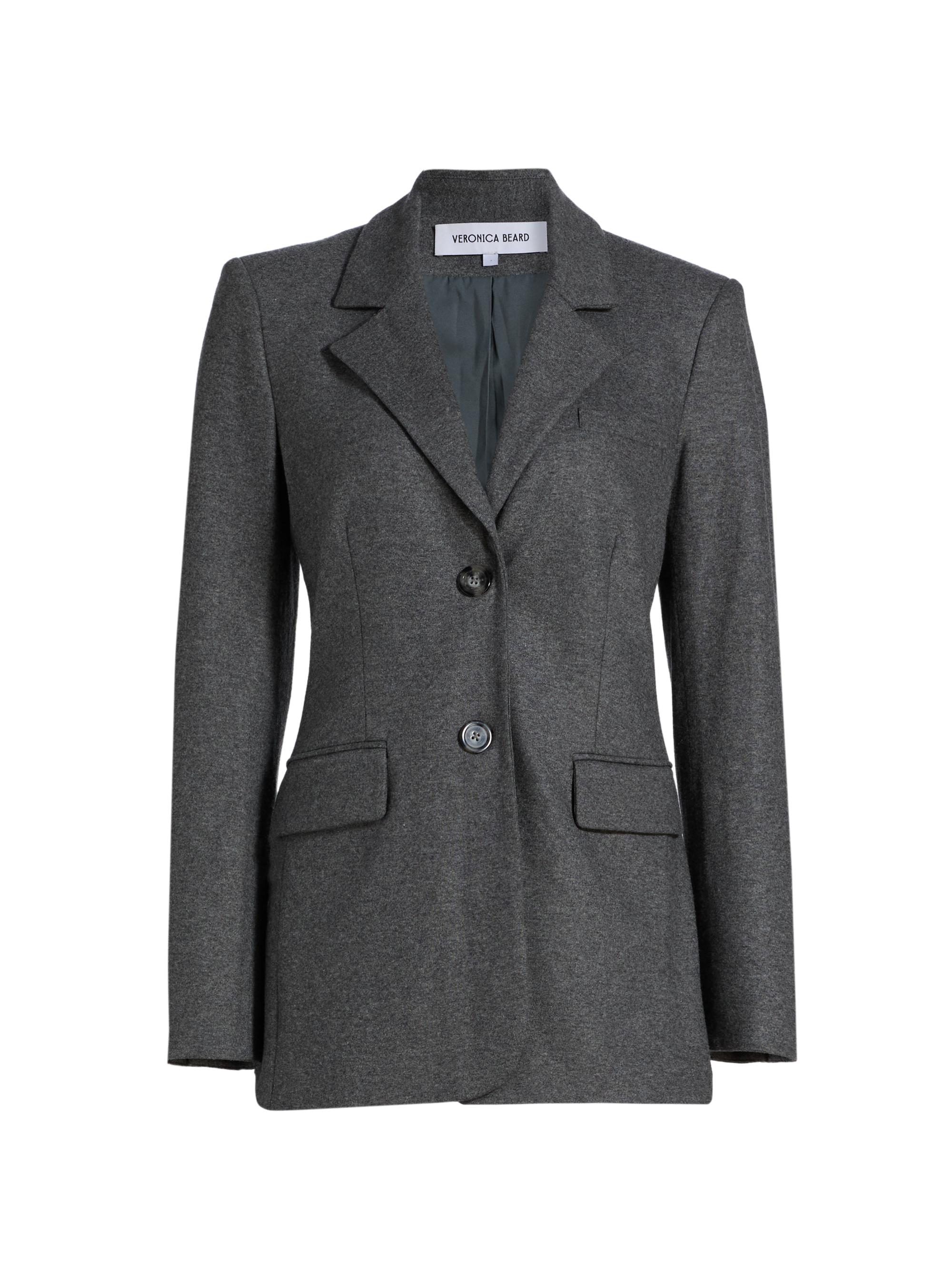 Veronica Beard Women's Ryanne Wool-Blend Single-Breasted Jacket - Medium Heather Grey