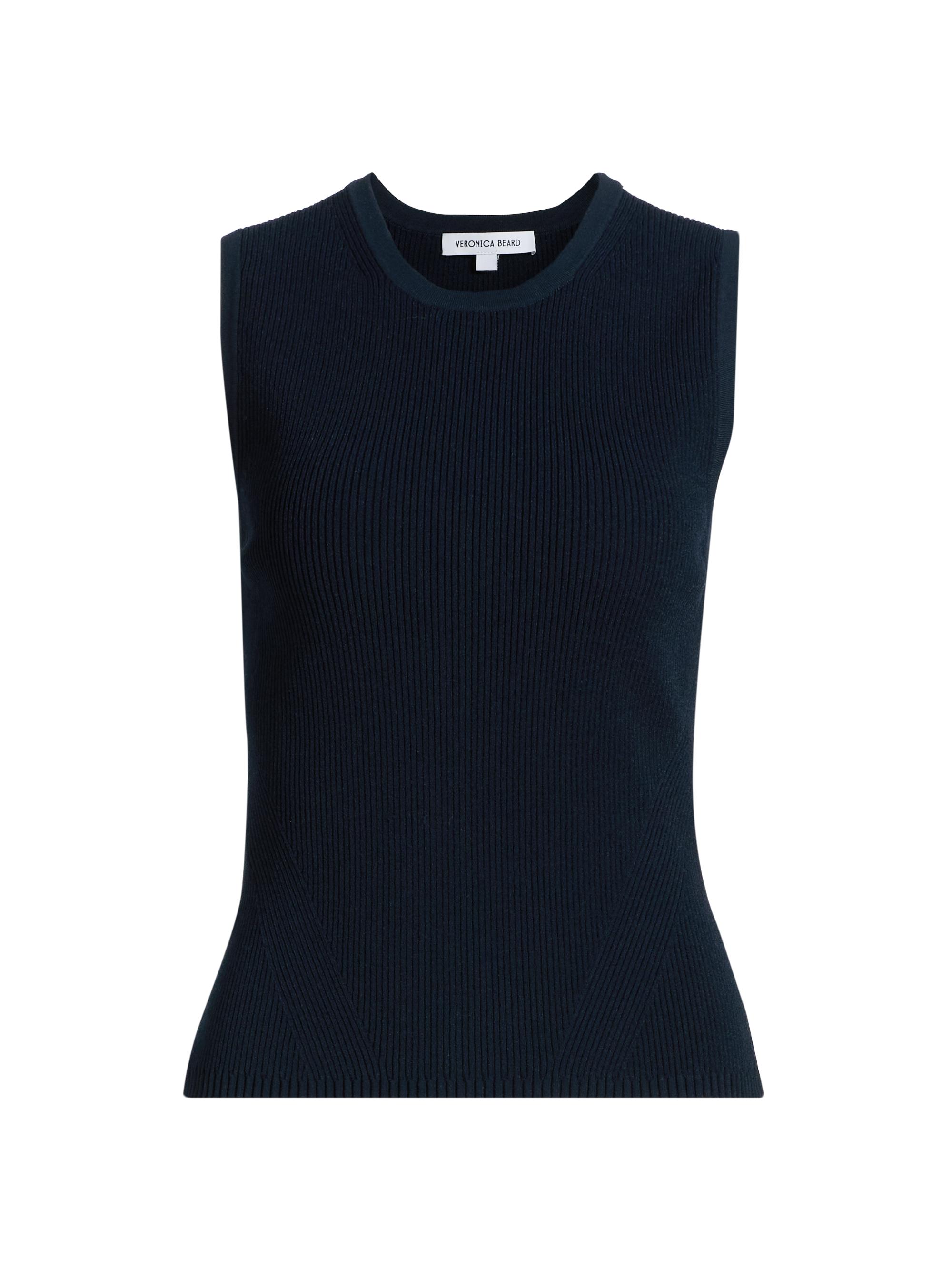 Veronica Beard Women's Sid Rib-Knit Crewneck Tank - Navy