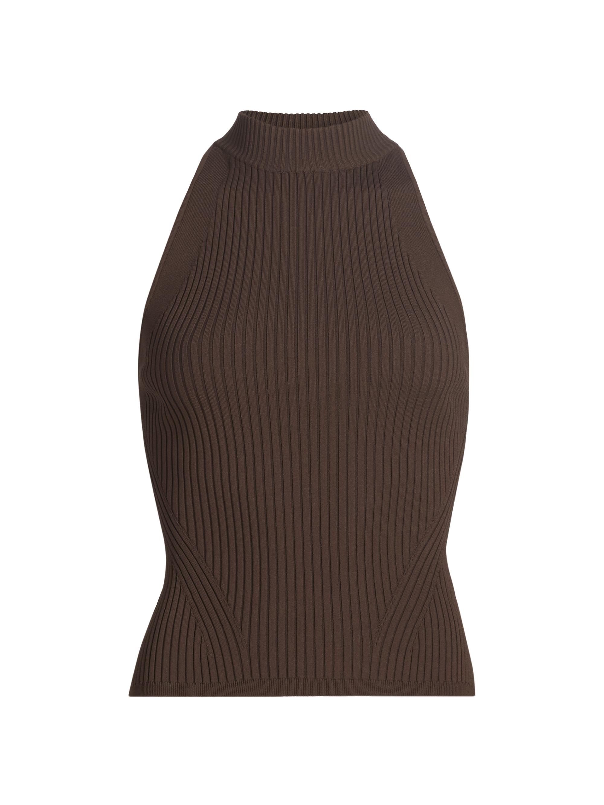 Veronica Beard Women's Yuna Rib-Knit Sleeveless Top - Dark Umber