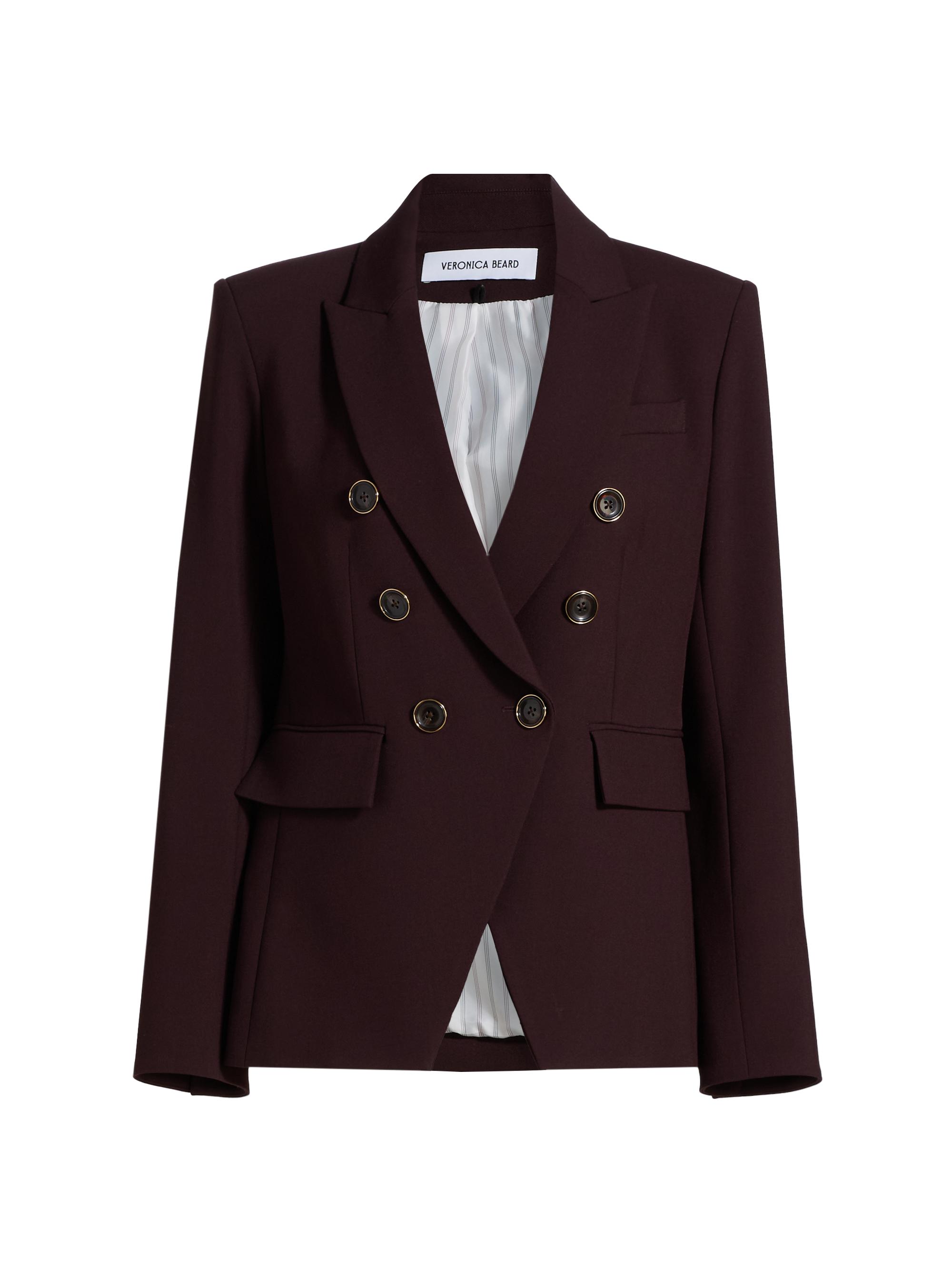 Veronica Beard Women's Miller Double-Breasted Dickey Jacket - Dark Currant