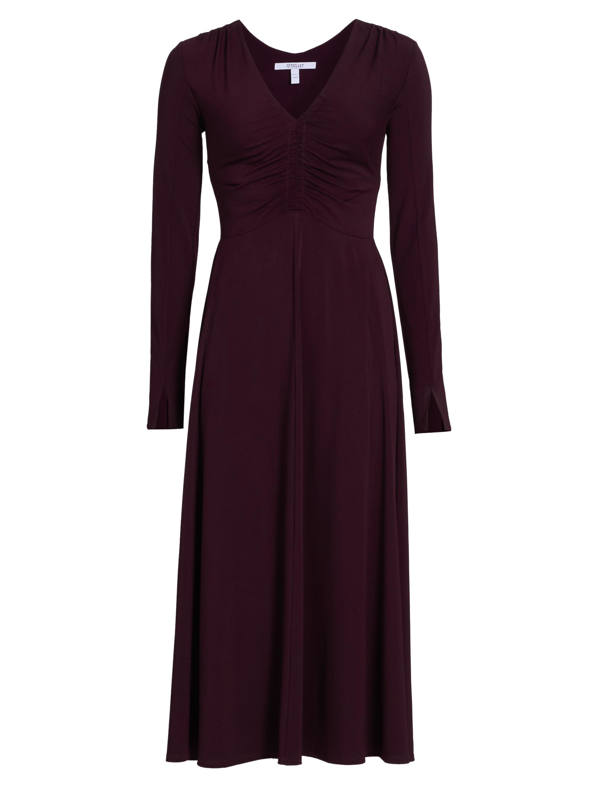 Derek Lam 10 Crosby Women's Isabella Ruched Jersey Midi-Dress - Black Cherry