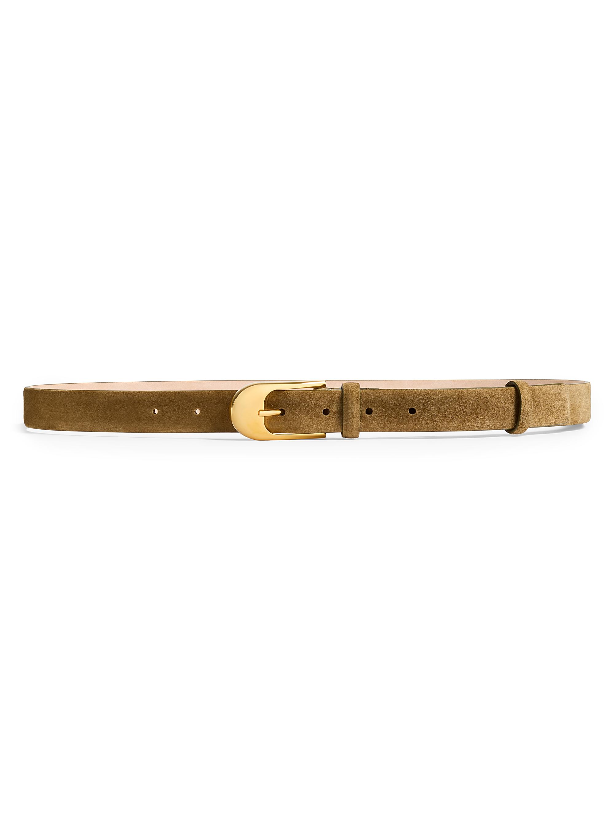 Khaite Women's Dome Suede Belt - Mud