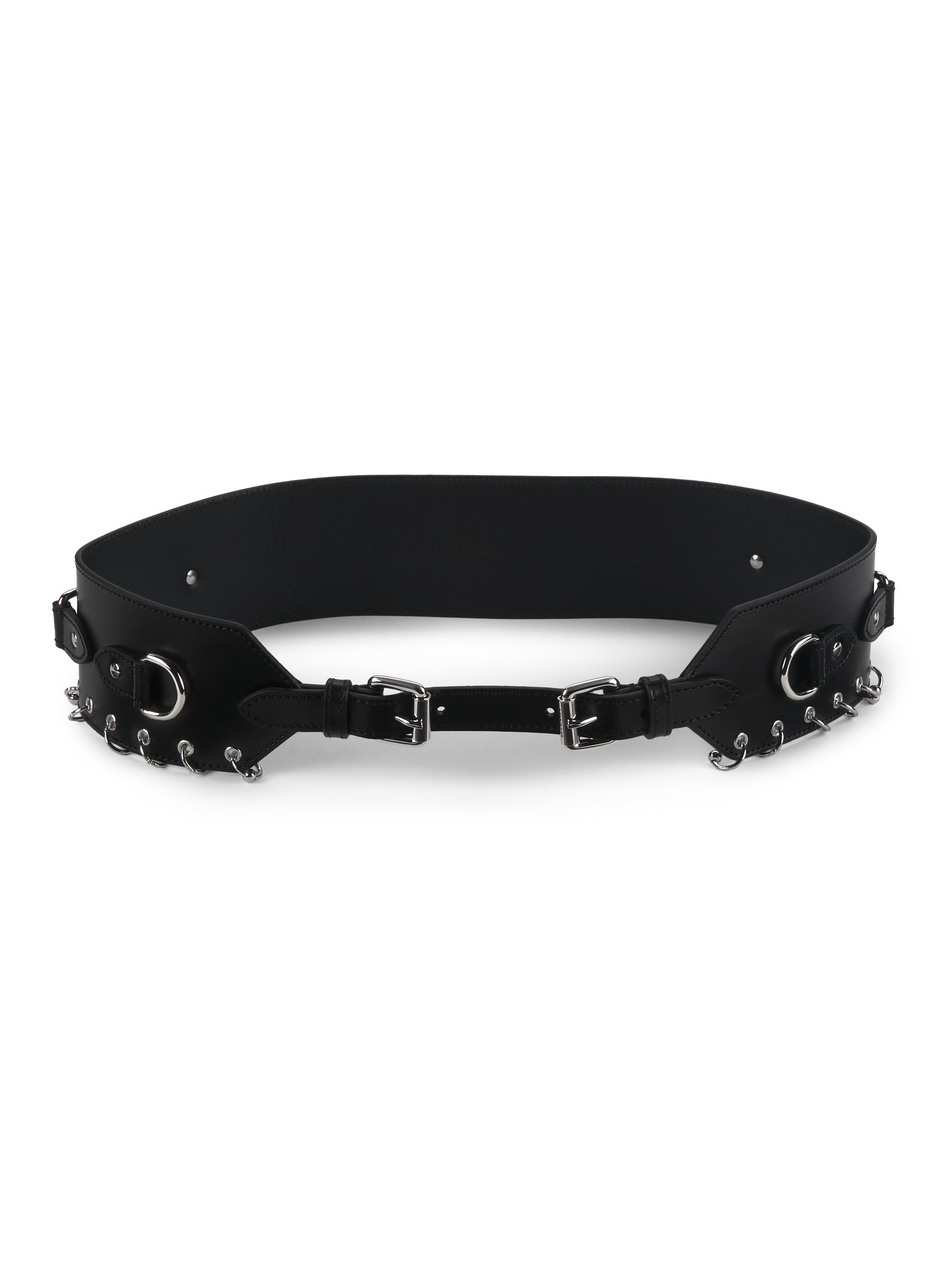 Isabel Marant Women's Brighton Leather Belt - Black Silver