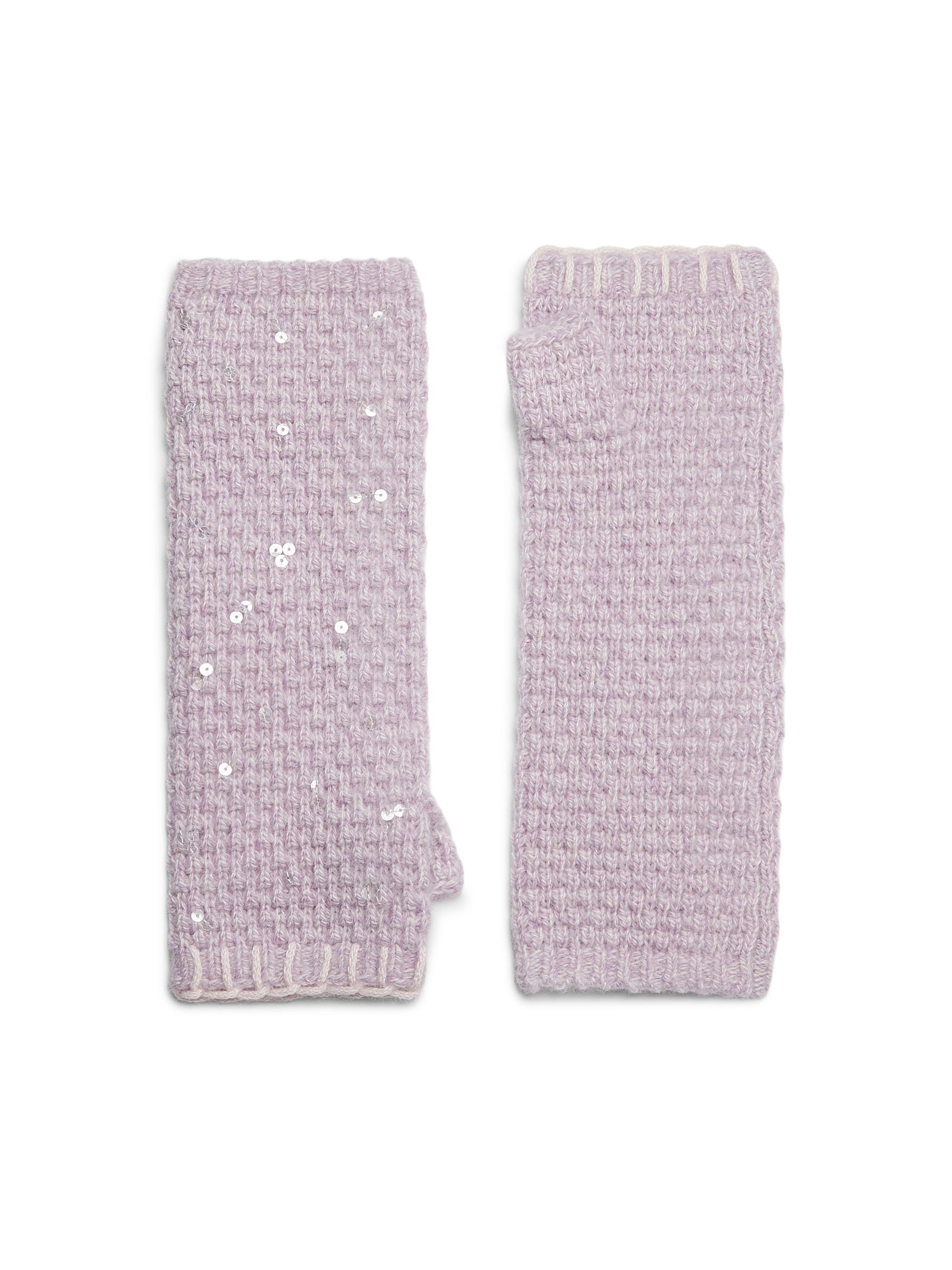 Carolyn Rowan Collection Women's Sequined Cashmere Fingerless Gloves - Mallow