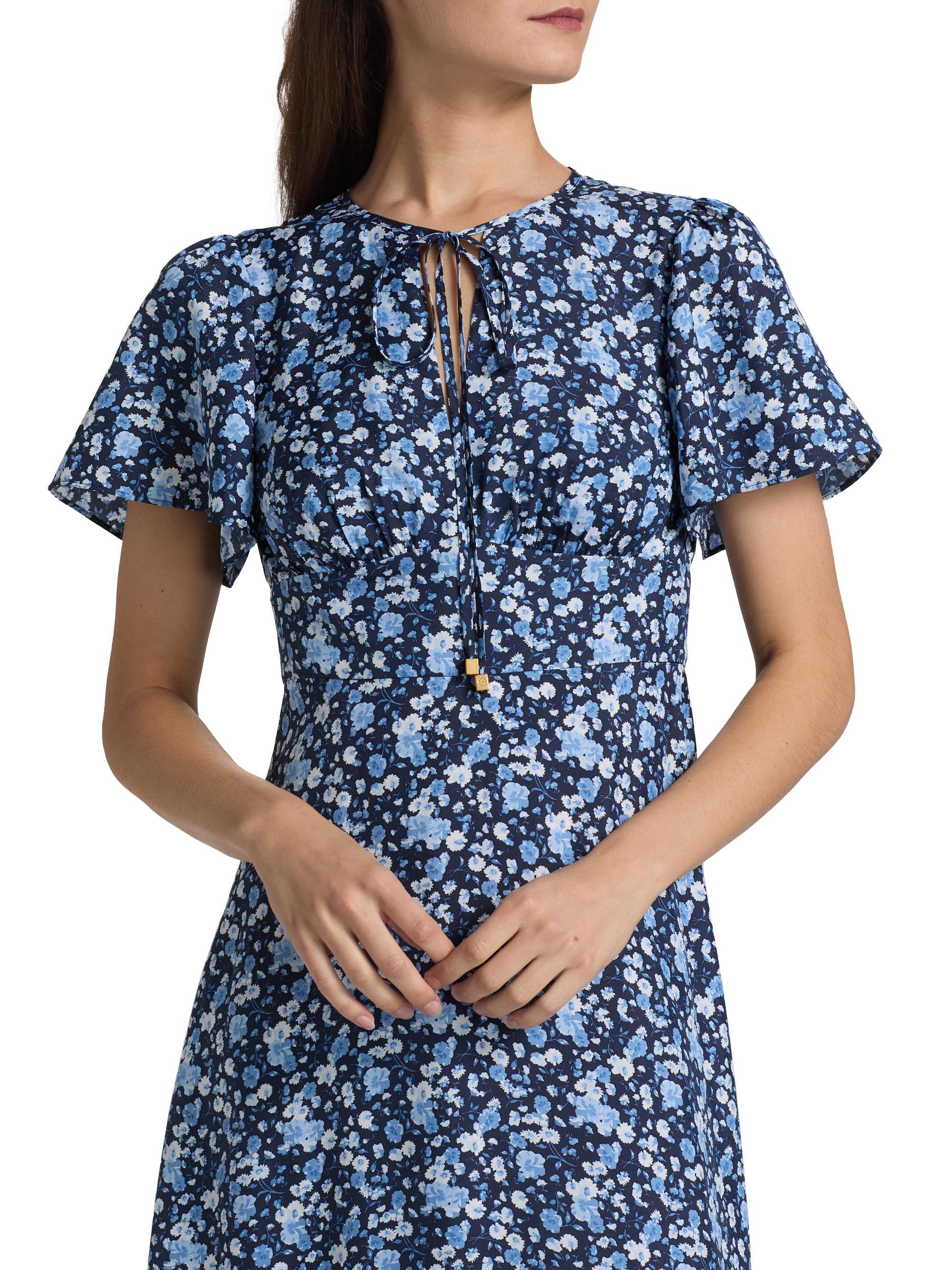 MICHAEL Michael Kors Floral Midi-Dress | Saks Fifth Avenue