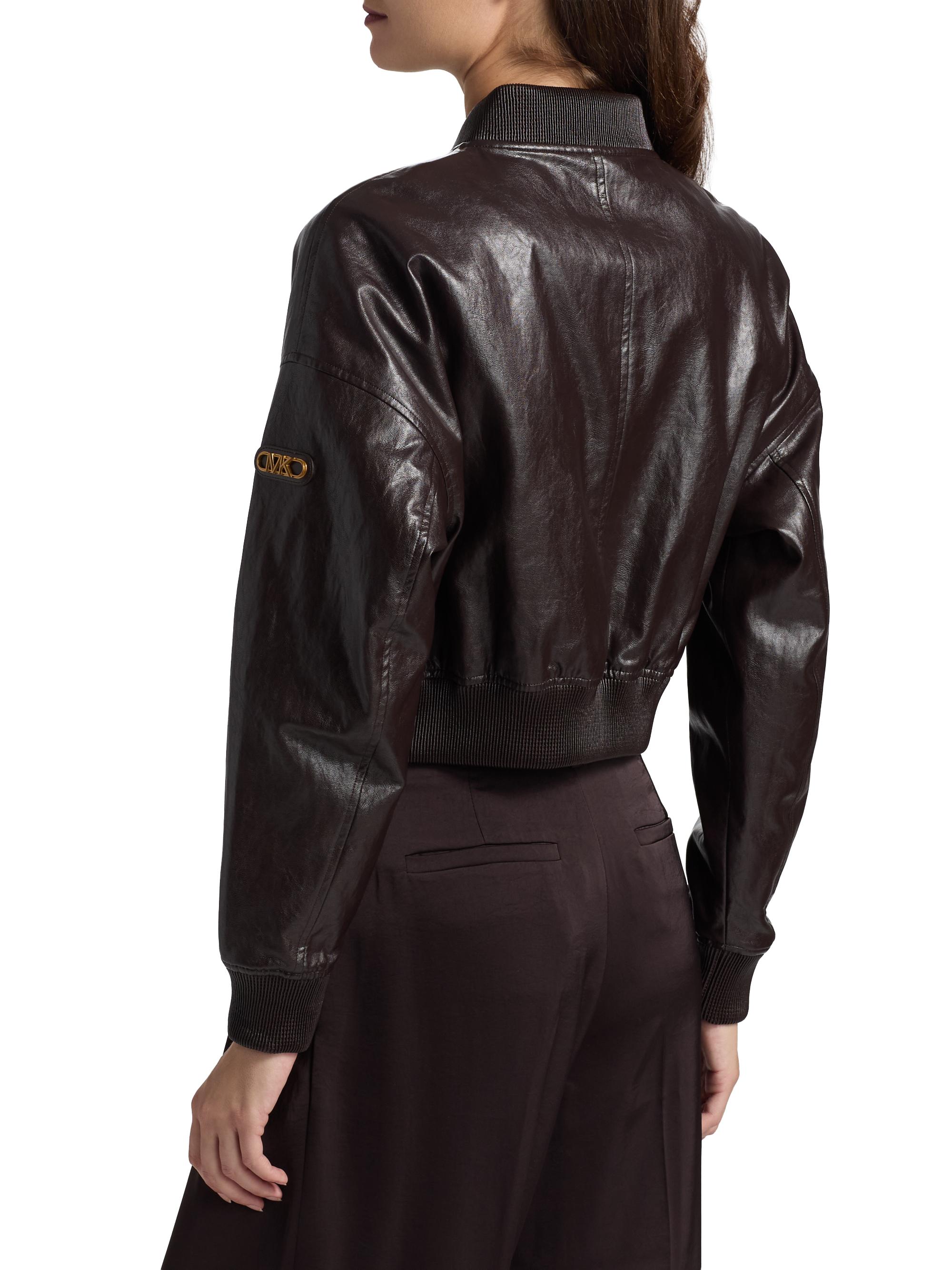 MICHAEL Michael Kors Faux Leather Crop Jacket | Saks Fifth Avenue