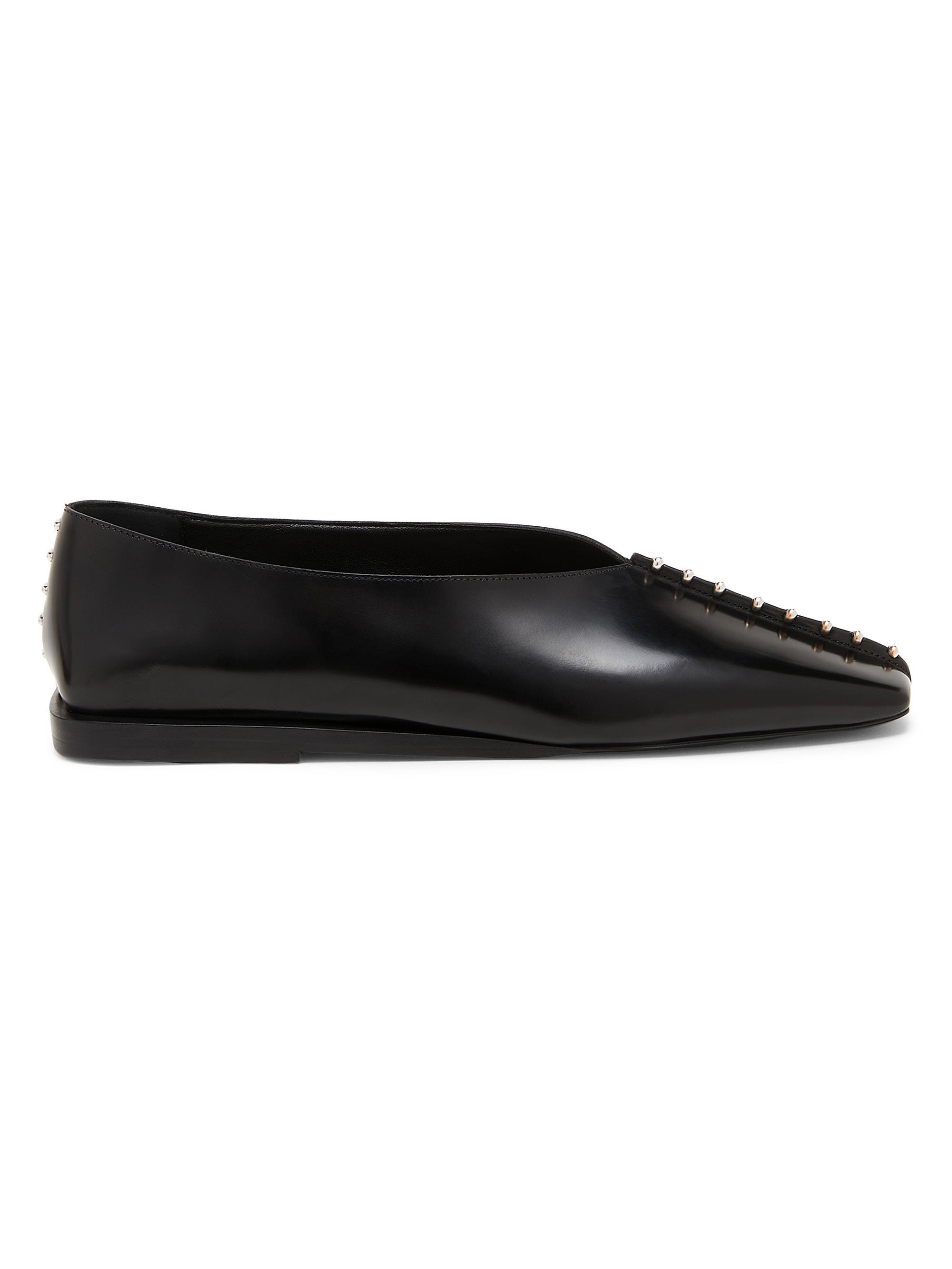 Jil Sander Embellished Leather Ballerina Flats | Saks Fifth Avenue