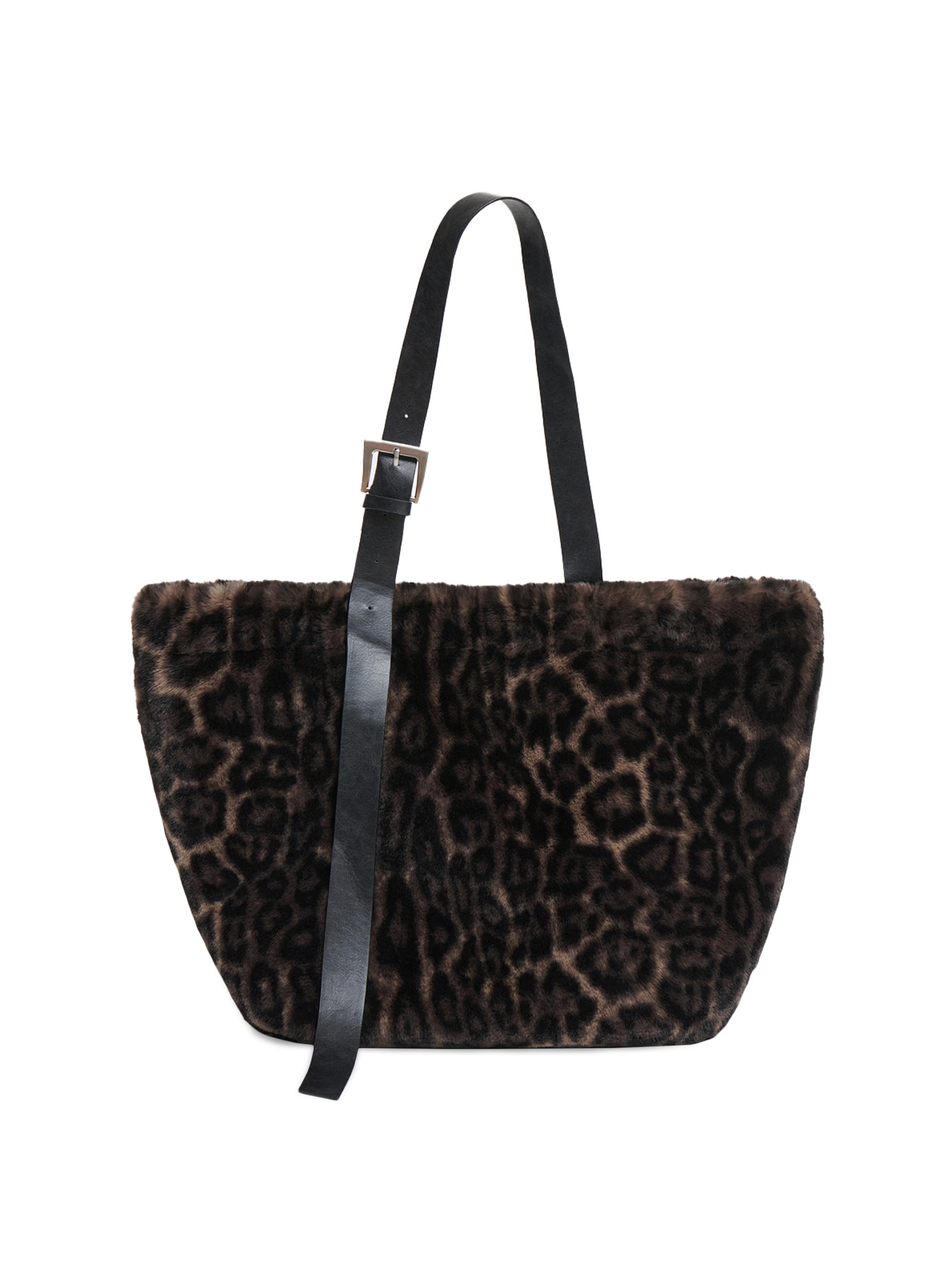Esti Leopard-Print Faux-Fur Tote Bag