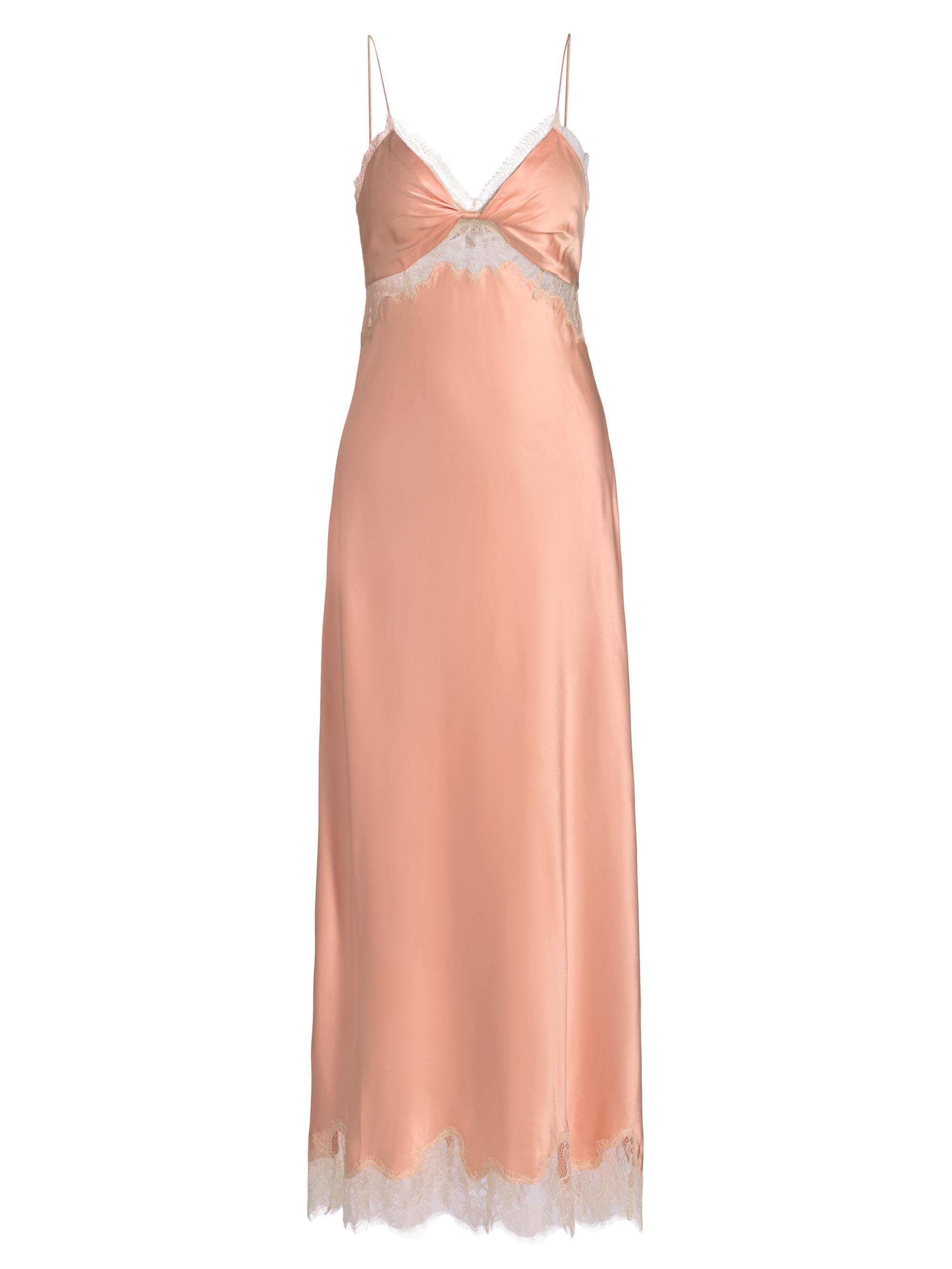 LoveShackFancy Women's Orianna Lace-Trimmed Silk Blend Maxi Dress - Peche