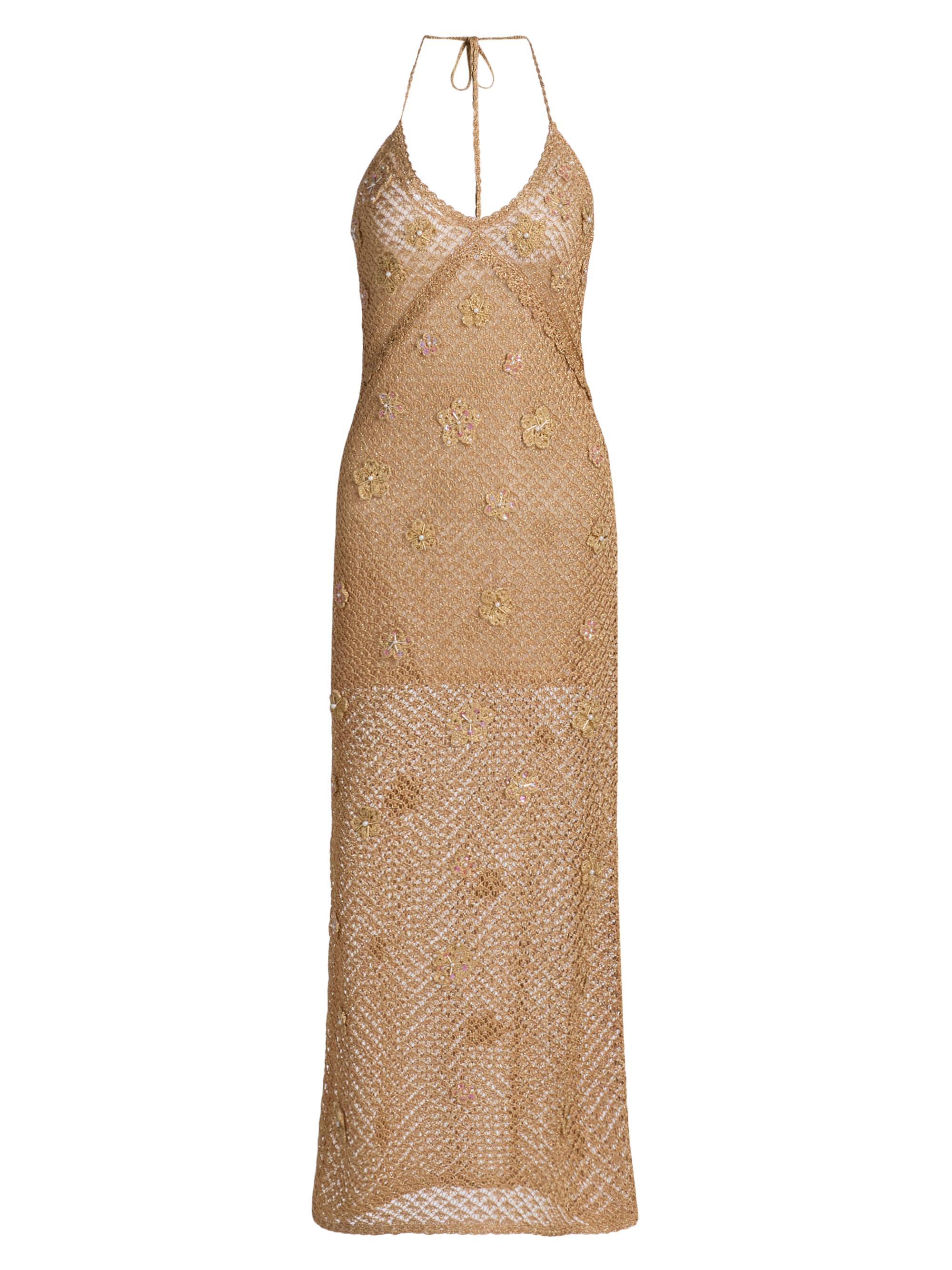 LoveShackFancy Women's Vreya Embellished Crochet Midi-Dress - Sunburst