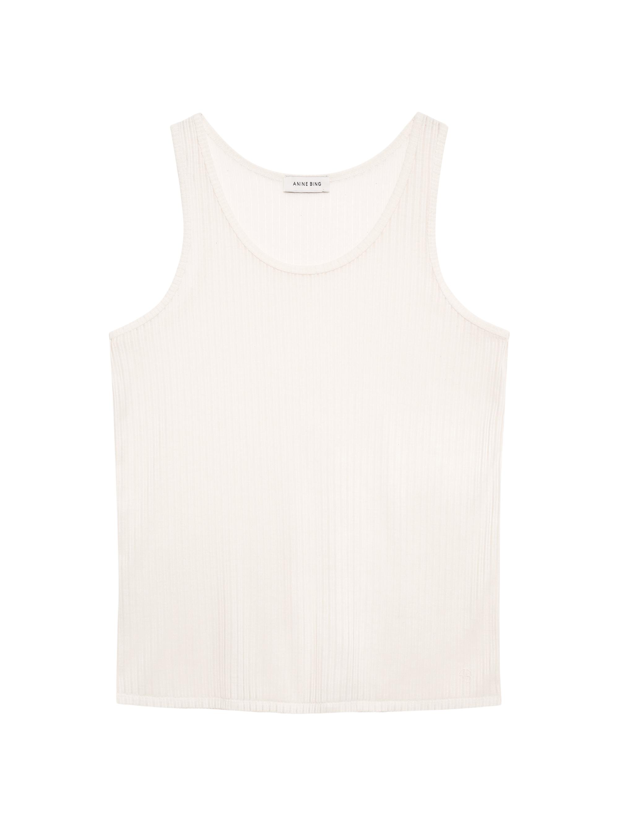 Anine Bing Women's Eugene Sheer Tank Top - Snow White