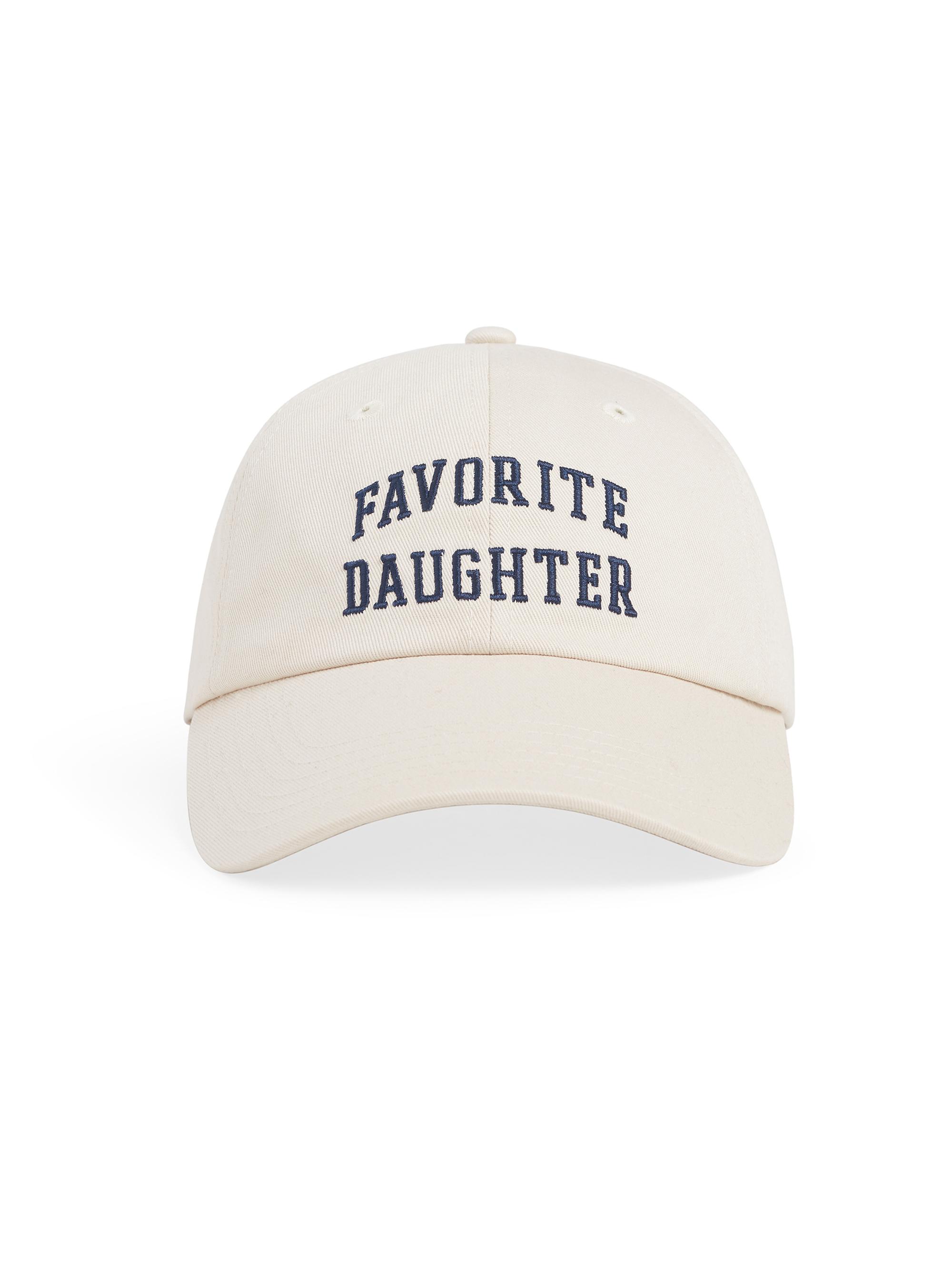 Favorite Daughter Women's All Caps Logo Cotton Baseball Cap - Khaki Navy