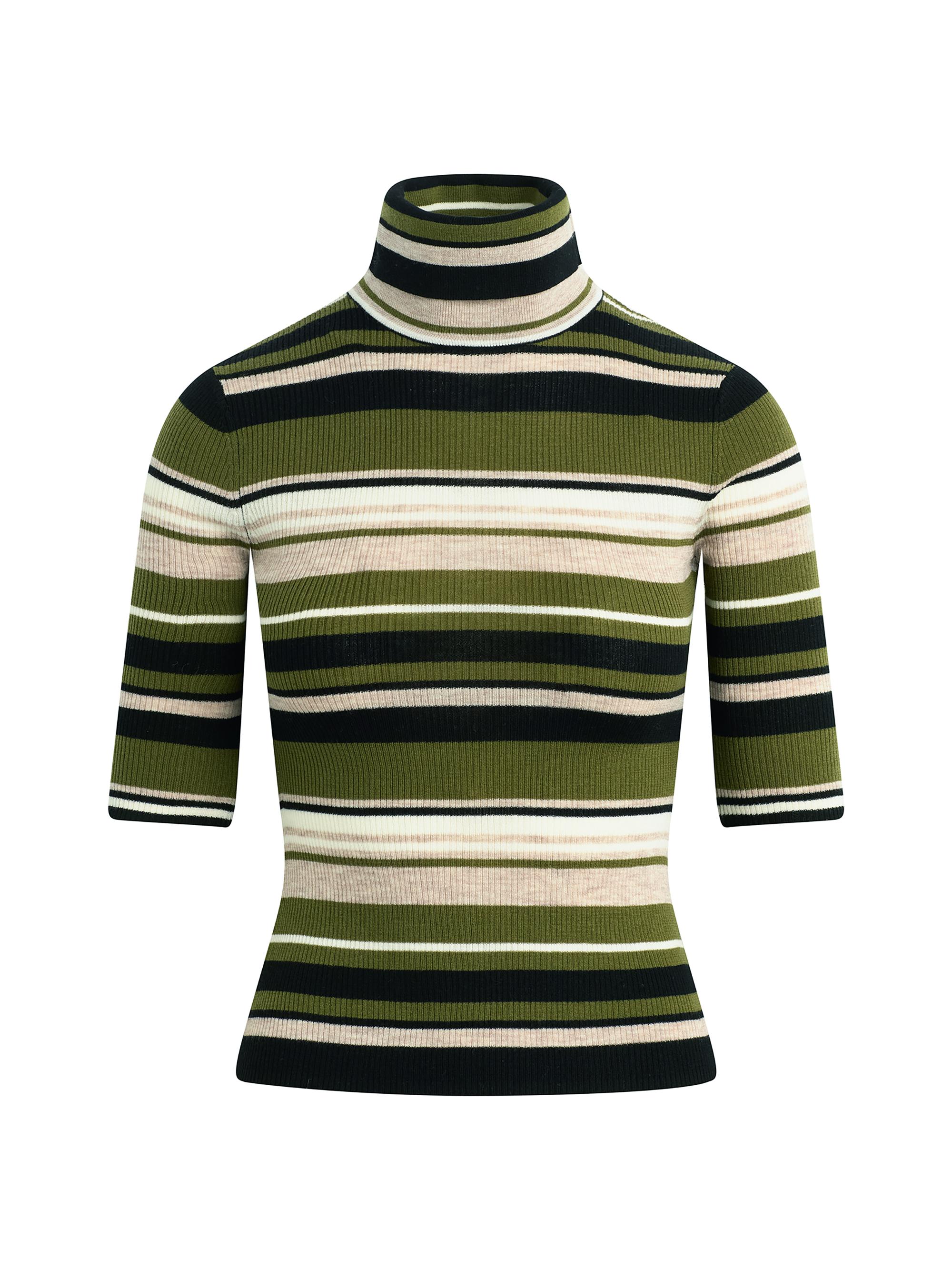 Favorite Daughter Women's The Amelia Striped Wool Turtleneck Sweater - Nottingham Stripe