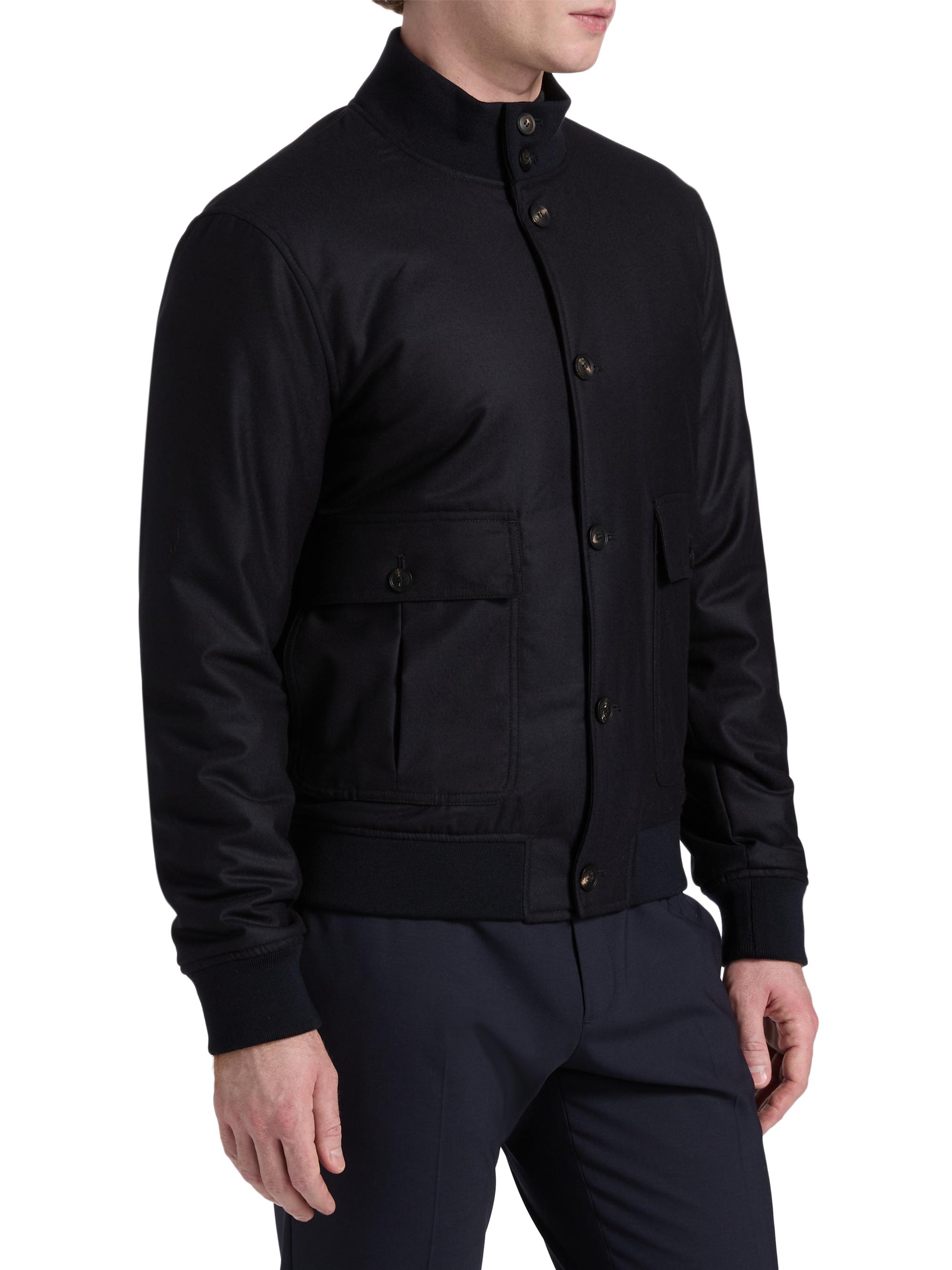 Emporio Armani Men's Wool Bomber Jacket - Dark Navy | Thumbnail 4