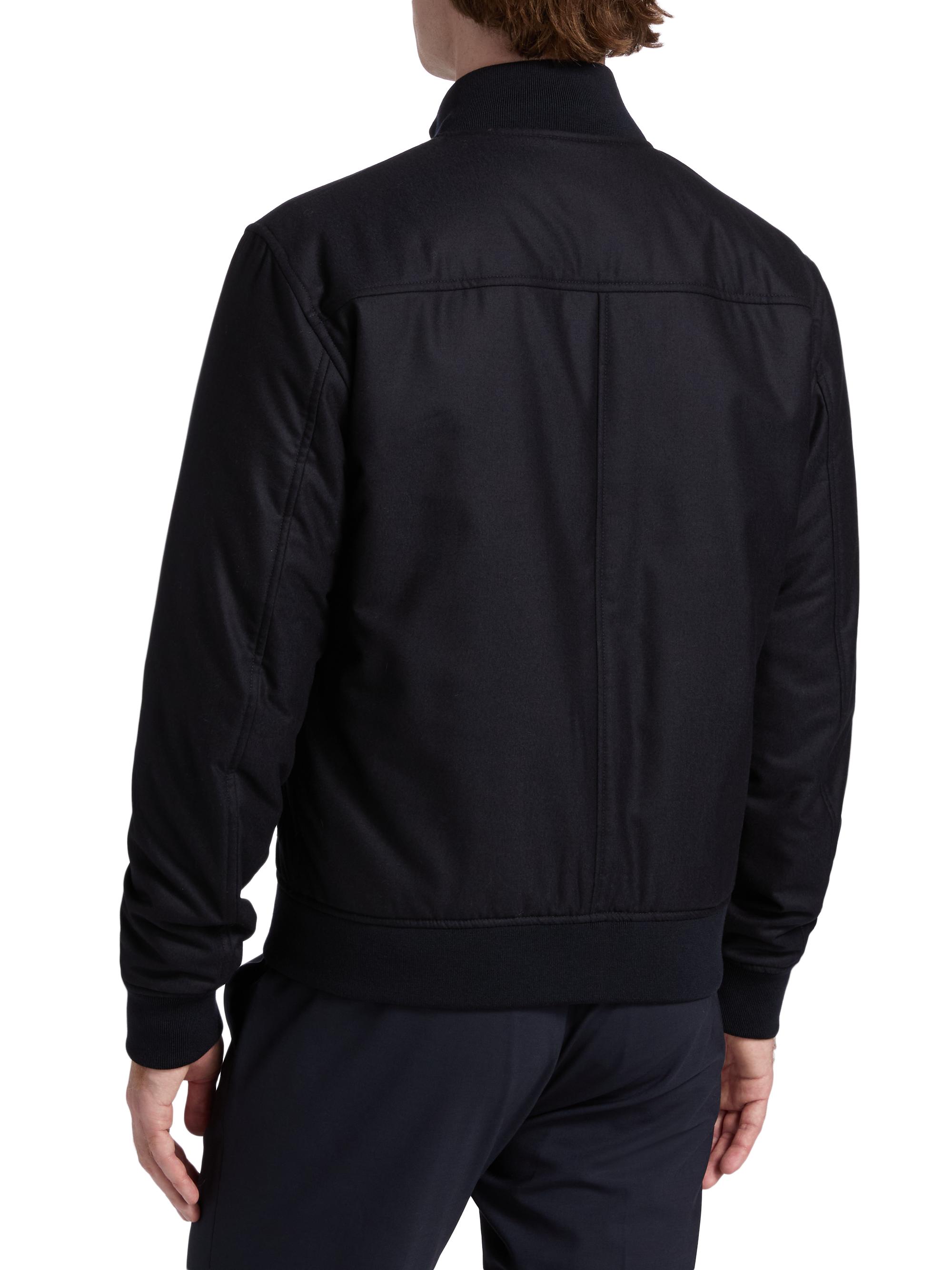 Emporio Armani Men's Wool Bomber Jacket - Dark Navy | Thumbnail 5