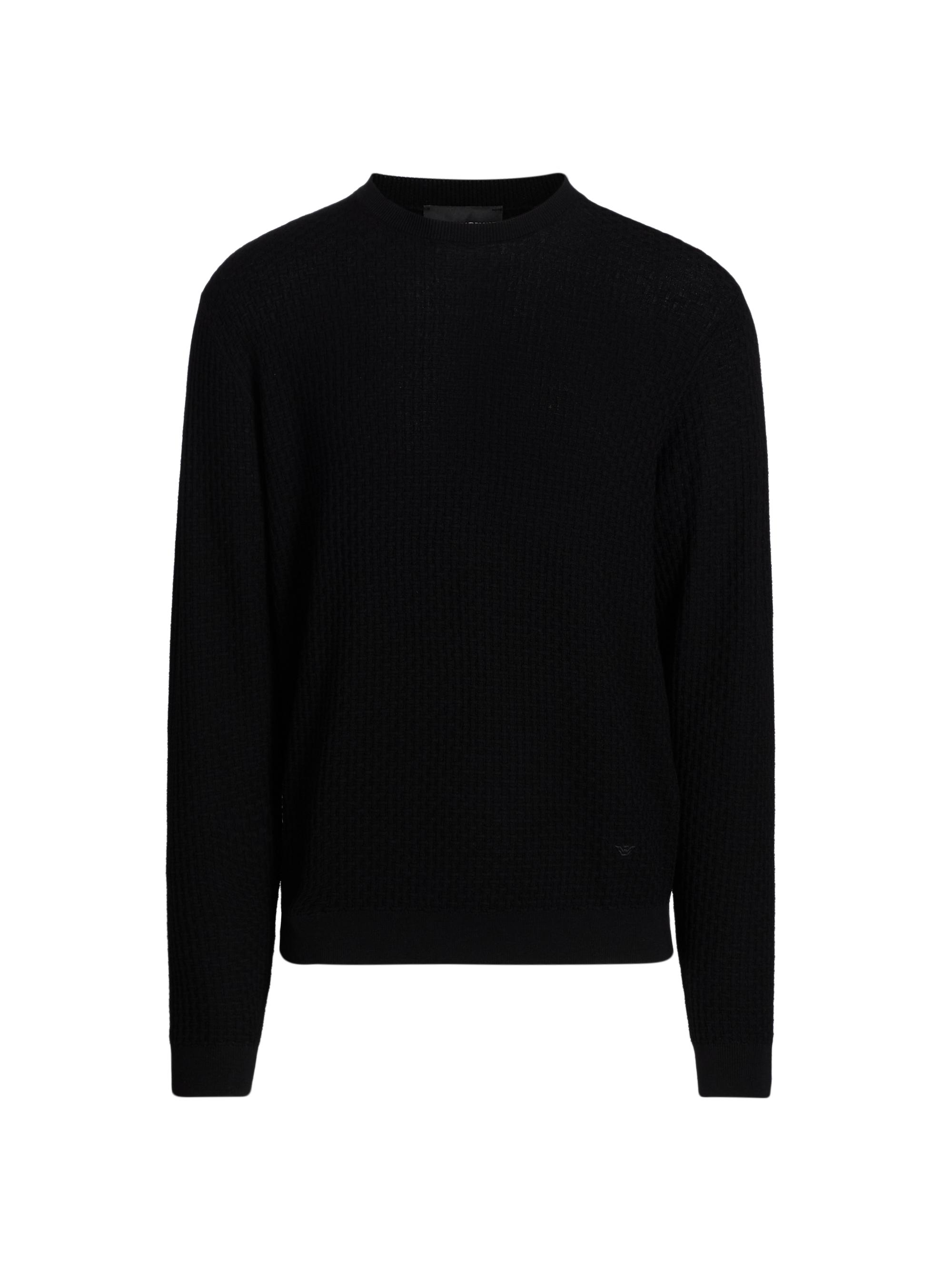 Emporio Armani Textured Wool Jacquard Crewneck Sweater | Saks