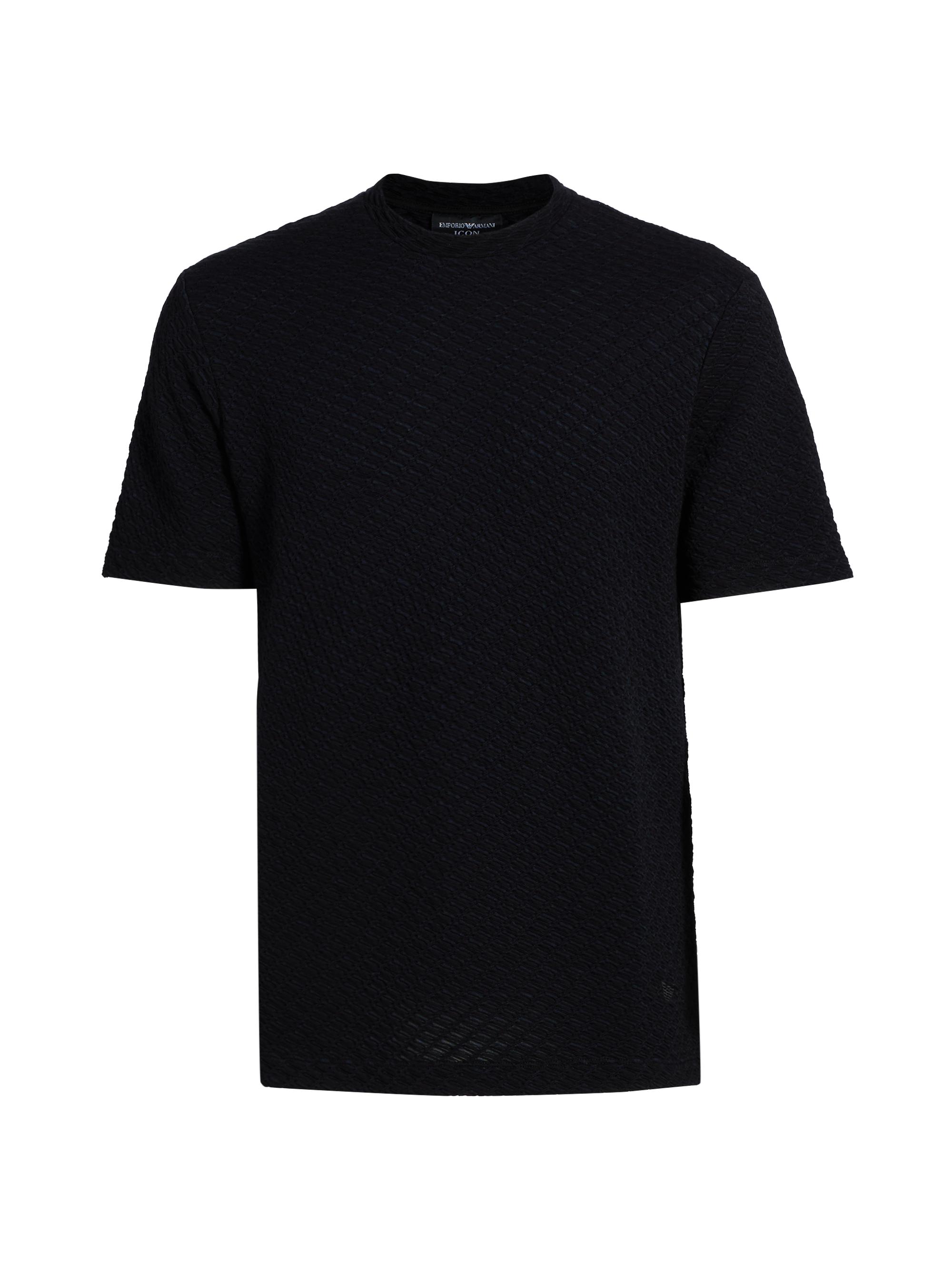 Emporio Armani Men's Textured T-Shirt - Black