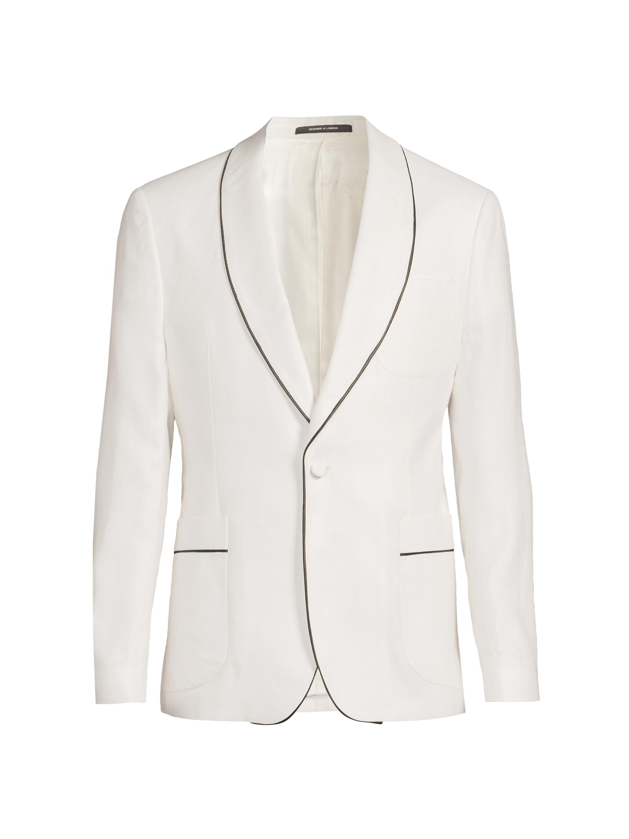 Reiss Men's Caprio Piped Shawl Dinner Jacket -  White