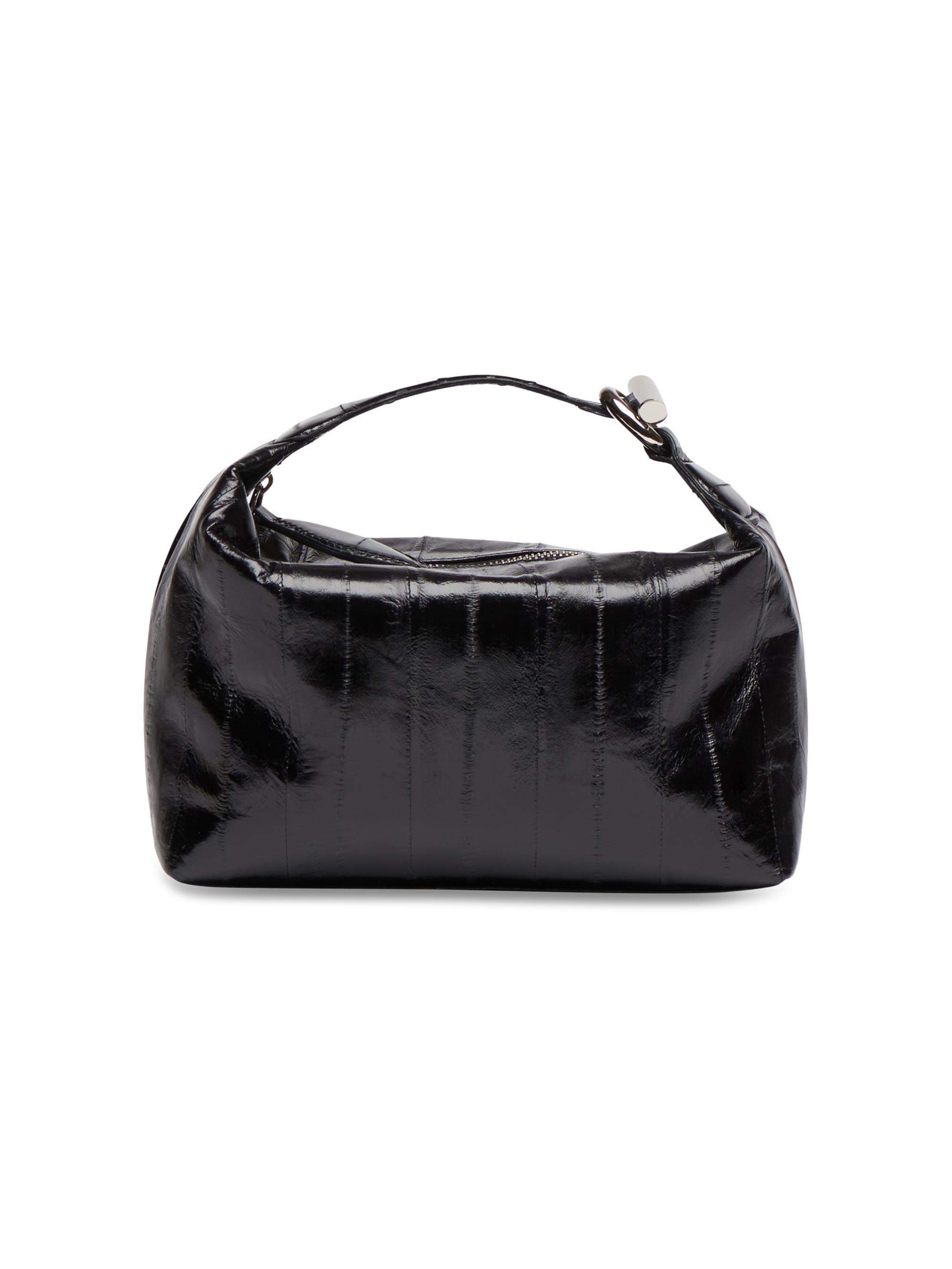 Liffner Women's Micro Patent Leather Pillow Pouch - Black