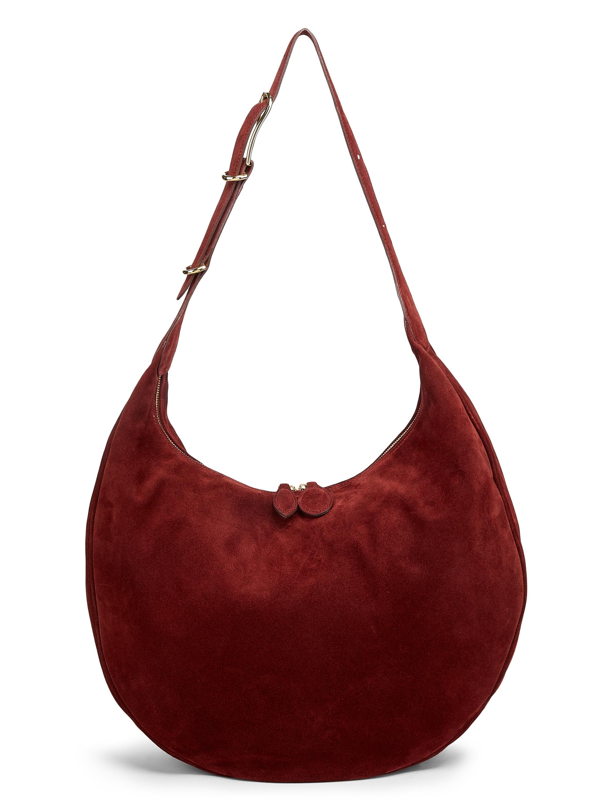 Liffner Women's Moon Suede Hobo Bag - Maroon