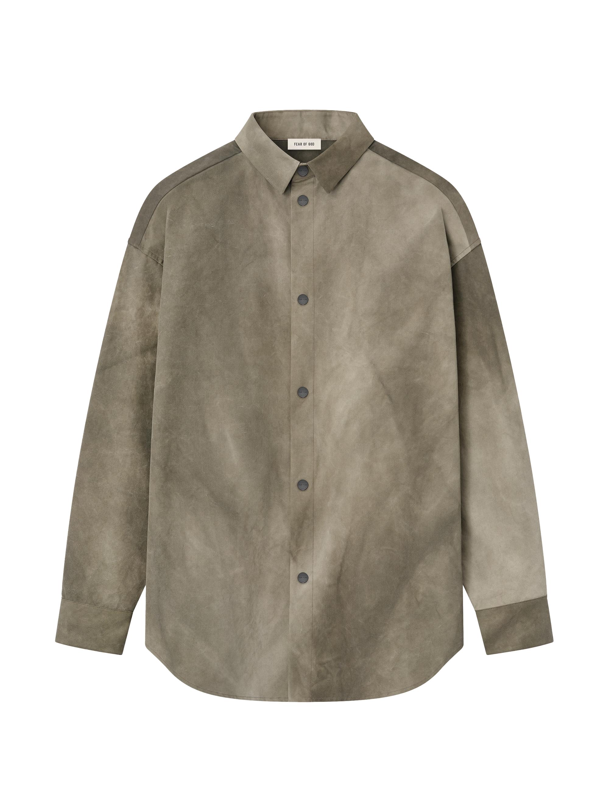 Fear of God Men's Washed Cotton Relaxed-Fit Long-Sleeve Shirt - Willow