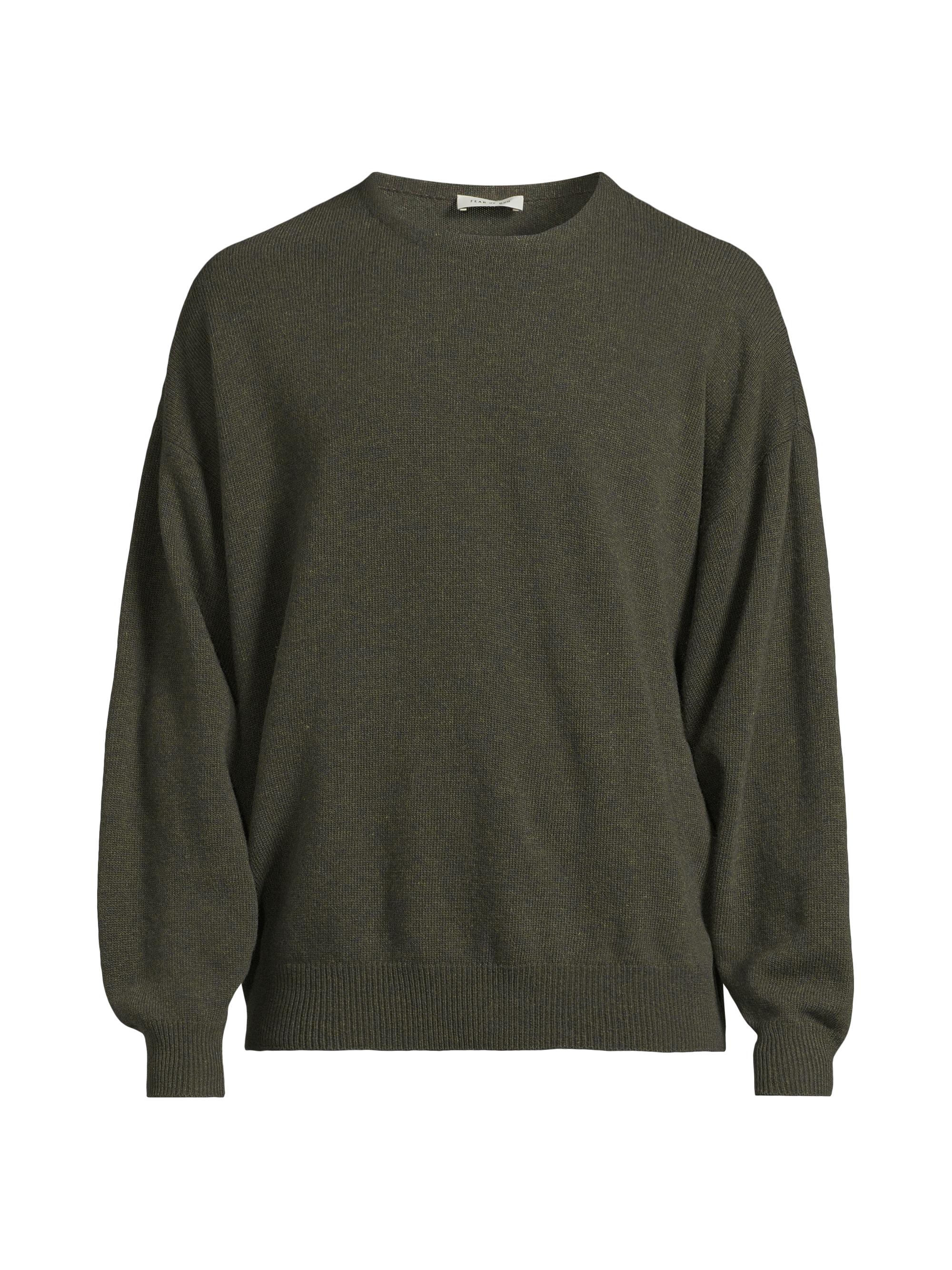 Fear of God Men's Fine-Knit Wool Crewneck Sweater - Off Black