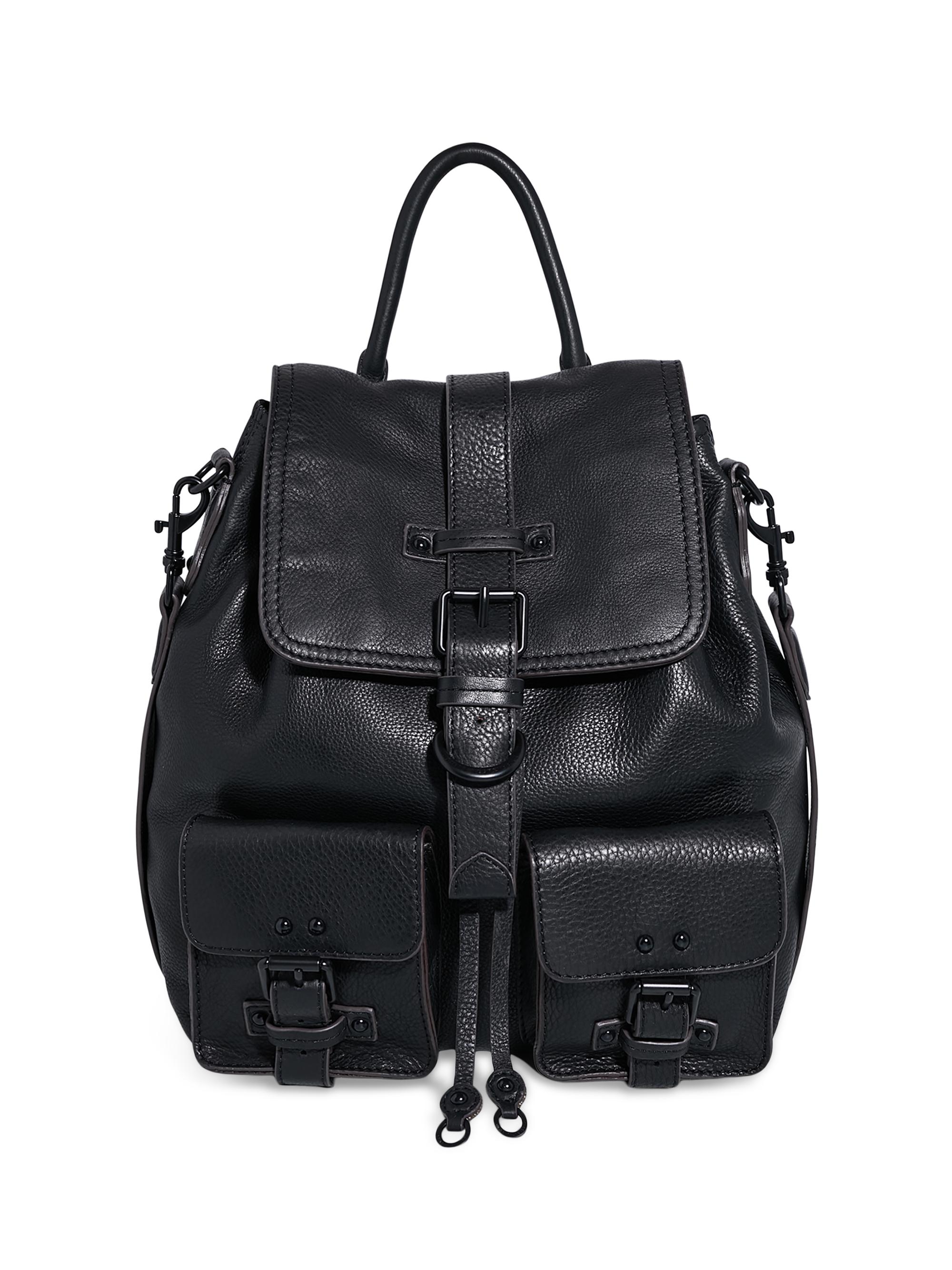 Aimee Kestenberg Women's Saddle-Up Leather Backpack - Black