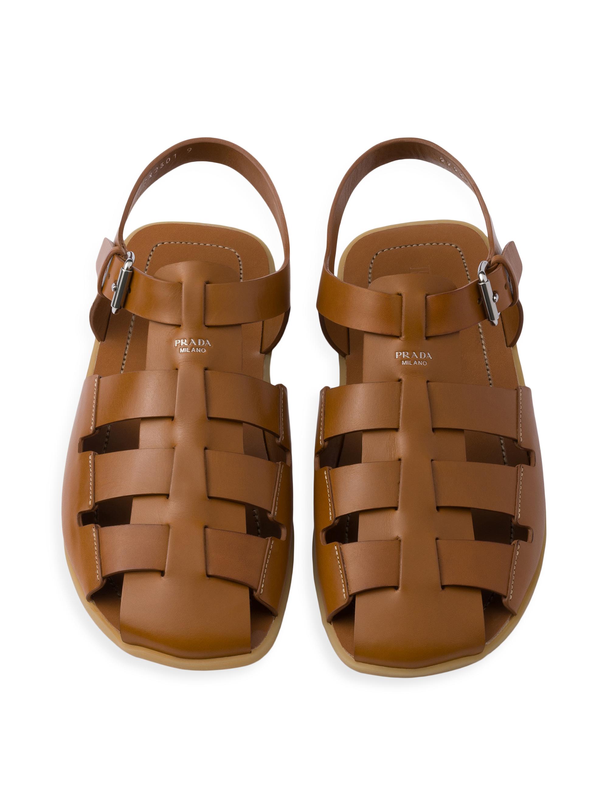 Prada Leather Fisherman Sandals | Saks Fifth Avenue