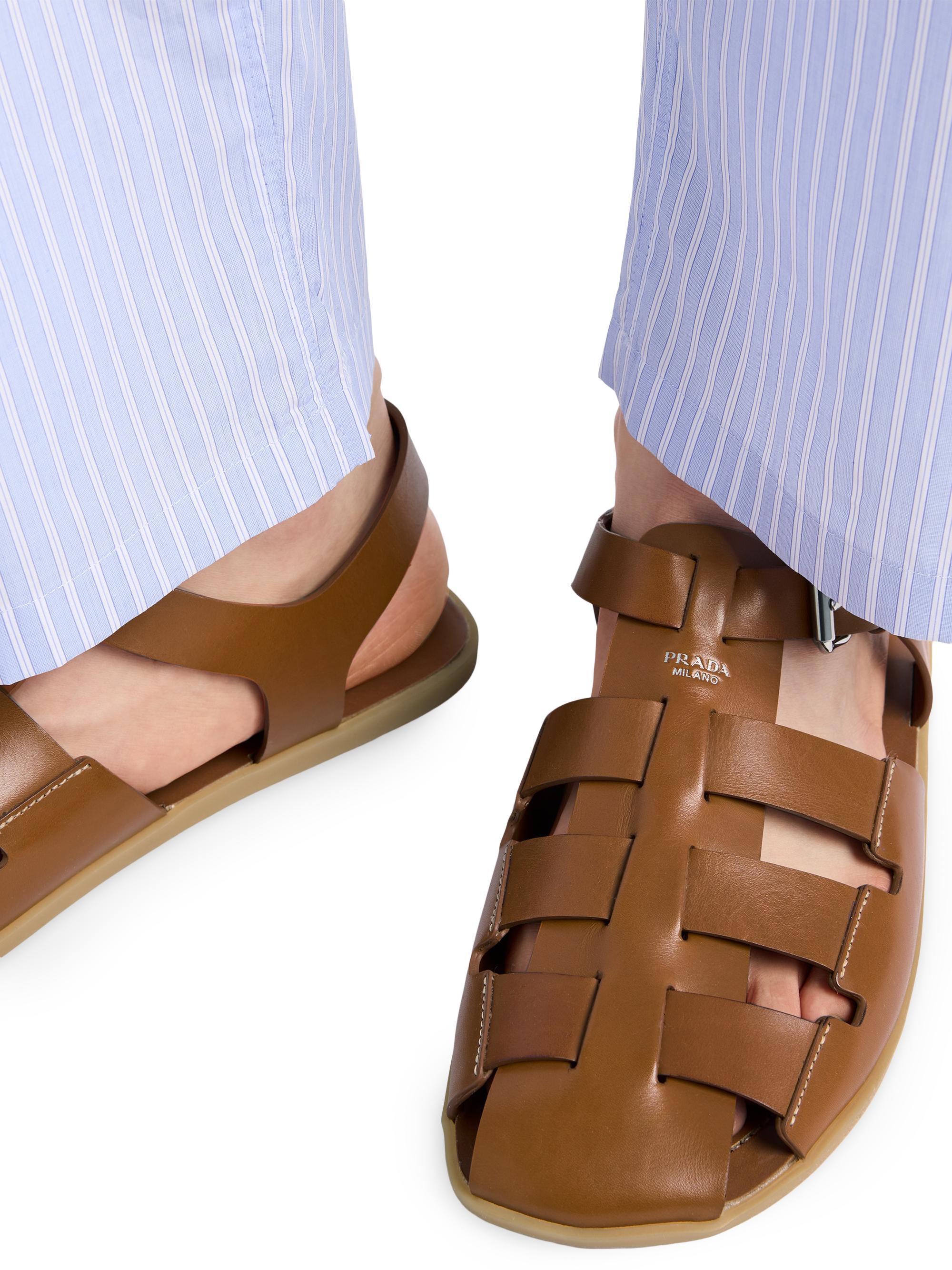 Prada Leather Fisherman Sandals | Saks Fifth Avenue