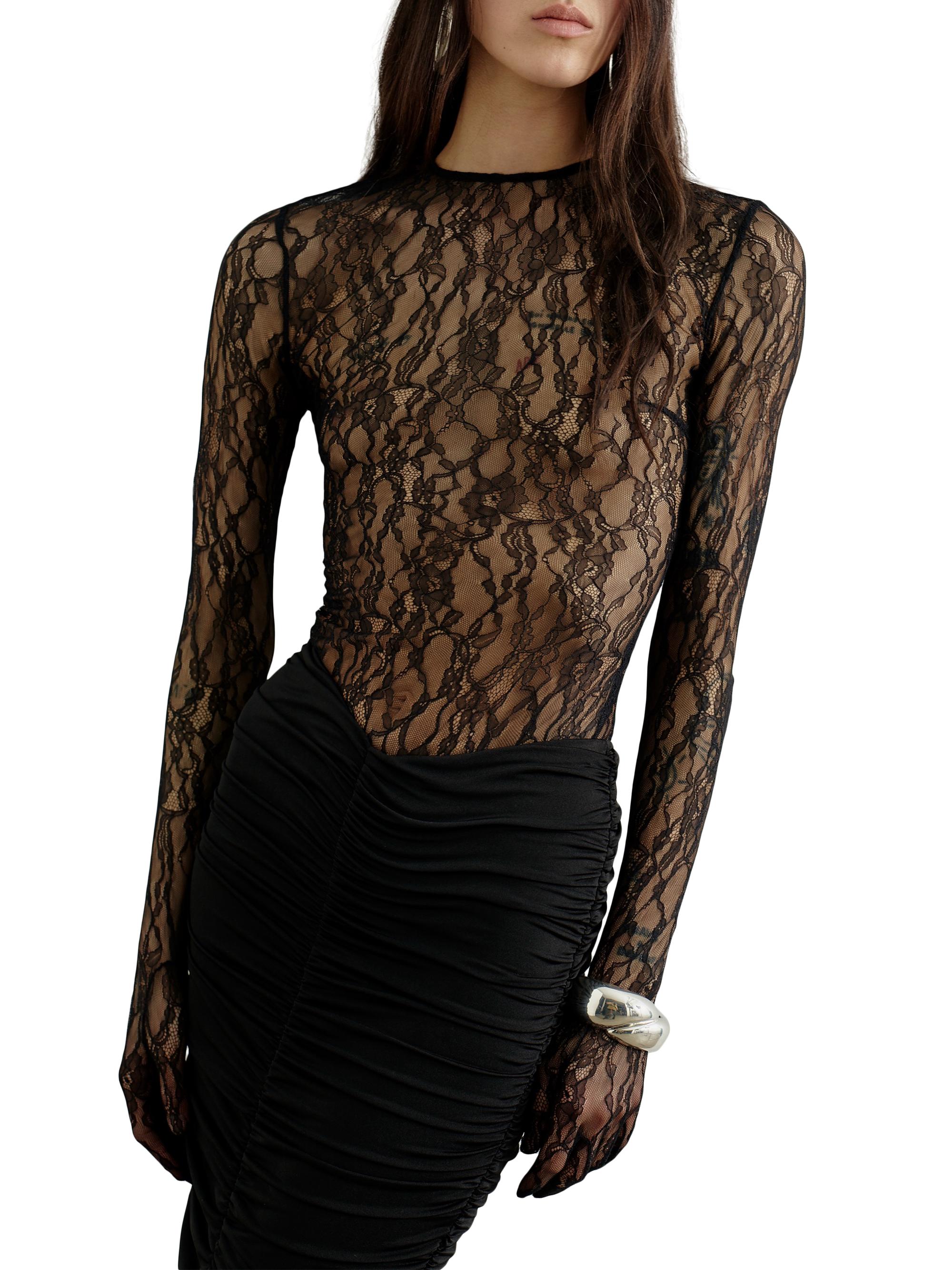 The New Arrivals Ilkyaz Ozel Women's Vivienne Lace Jersey Maxi Dress - Midnight Sky