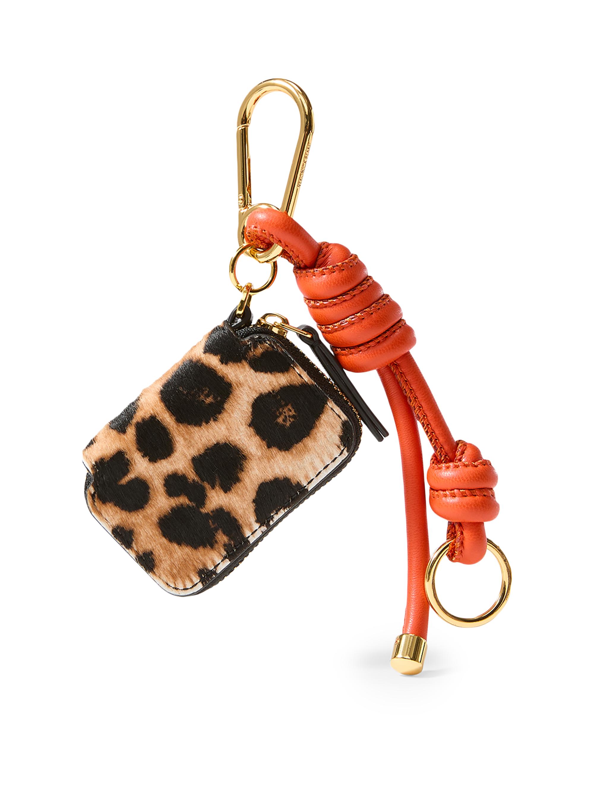 Veronica Beard Women's Leopard-Print Leather Bag Charm - Dark Acorn