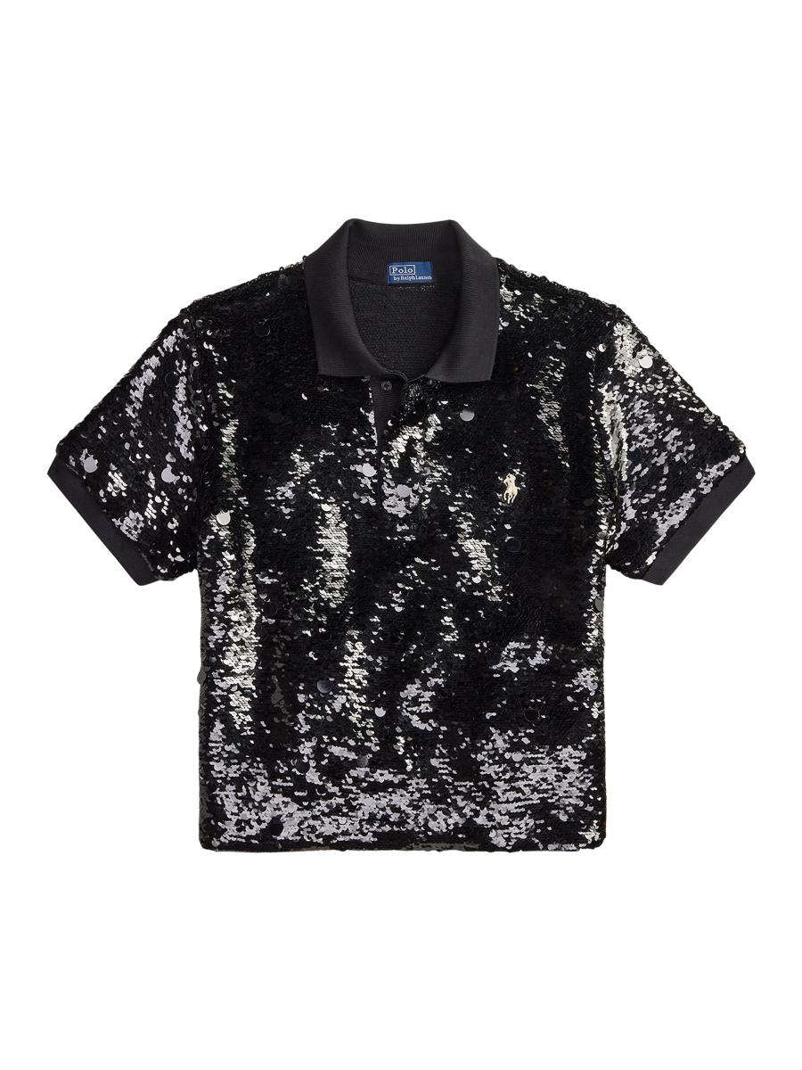 Polo Ralph Lauren Sequined Slim-Fit Polo Top | Saks Fifth Avenue