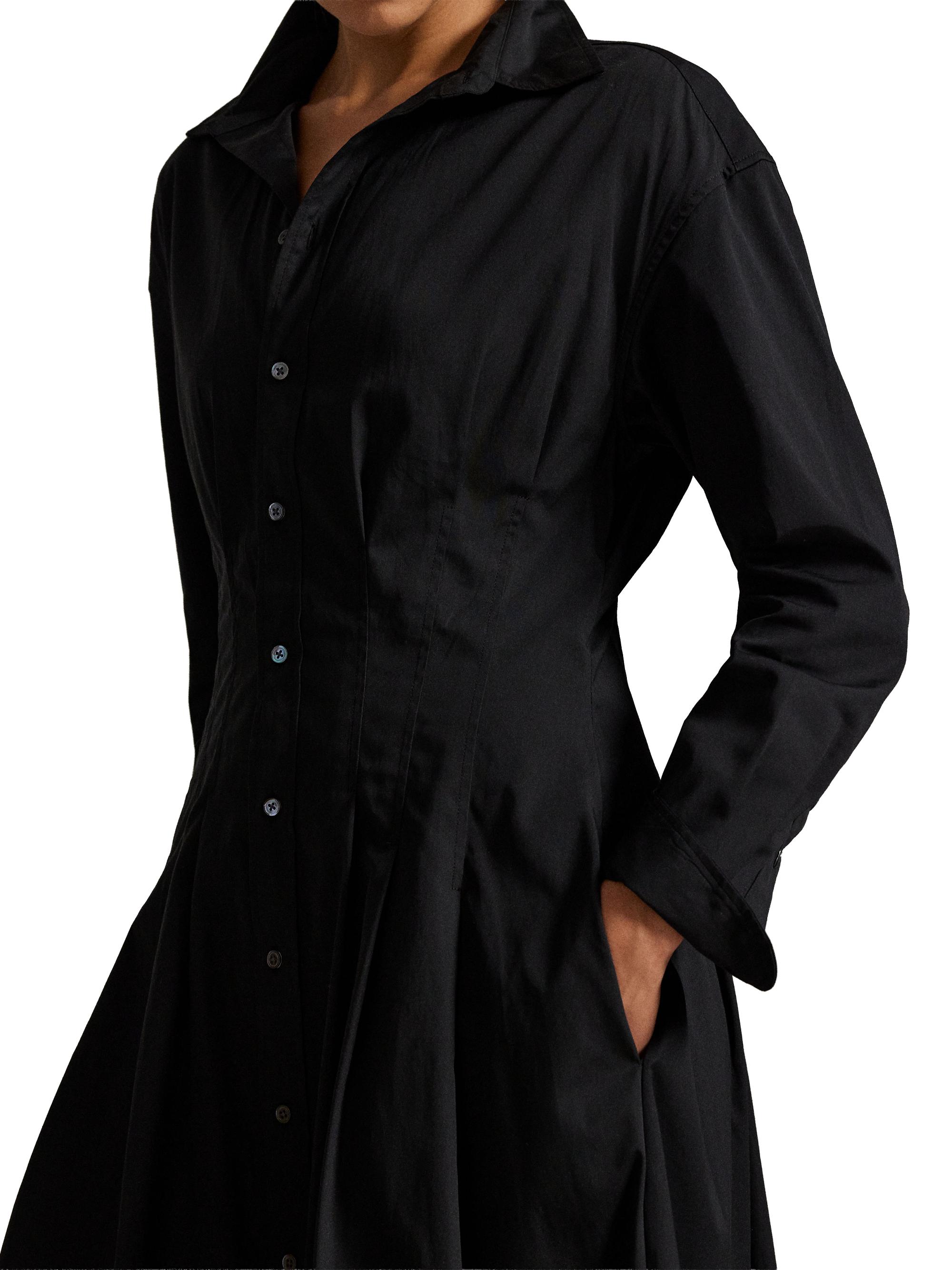 Polo Ralph Lauren Pleated Cotton-Blend Fit & Flare Shirtdress