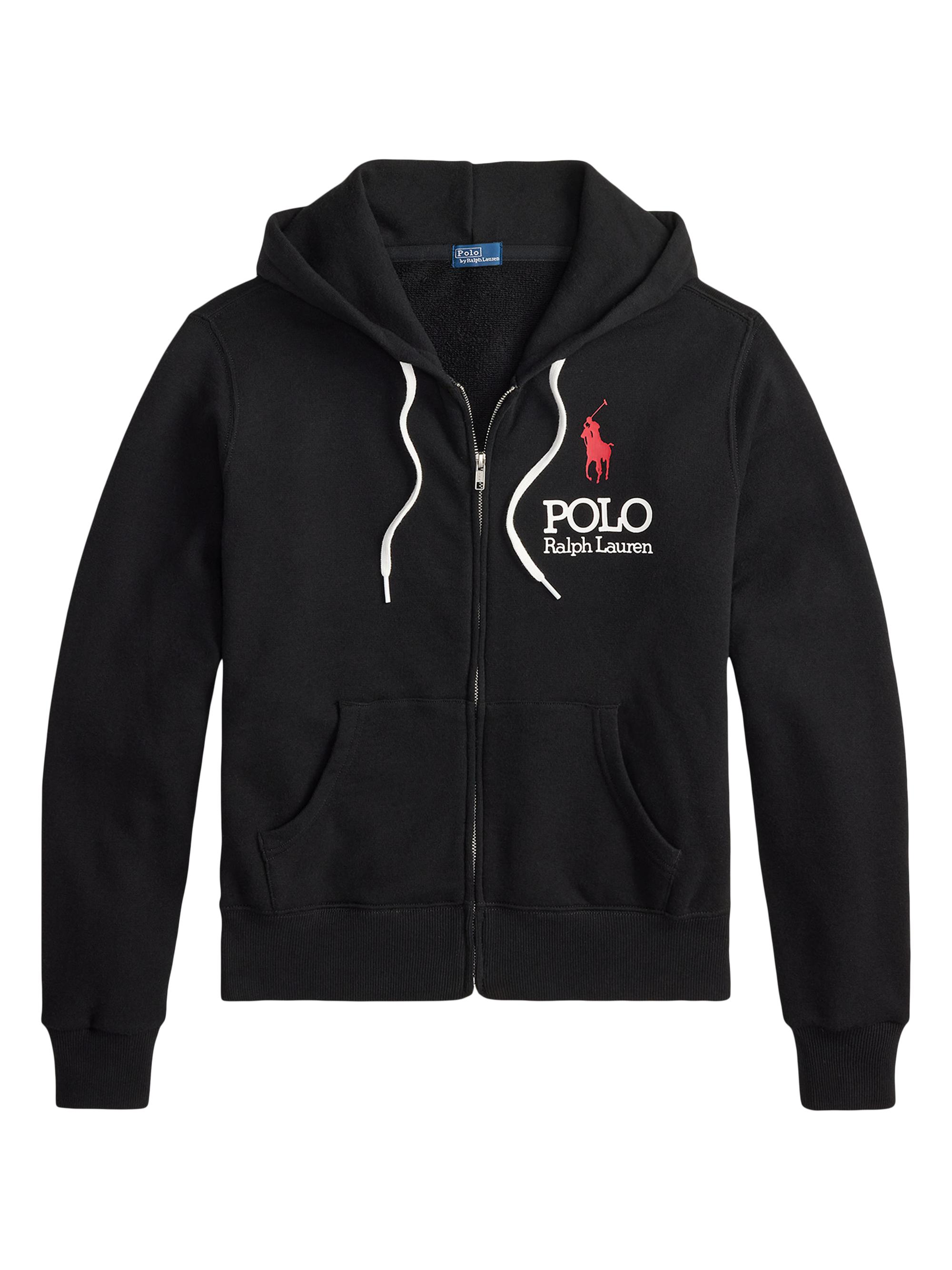 Polo Ralph Lauren Women's Logo Cotton-Blend Zip-Front Hoodie - Dark Vintage Heather