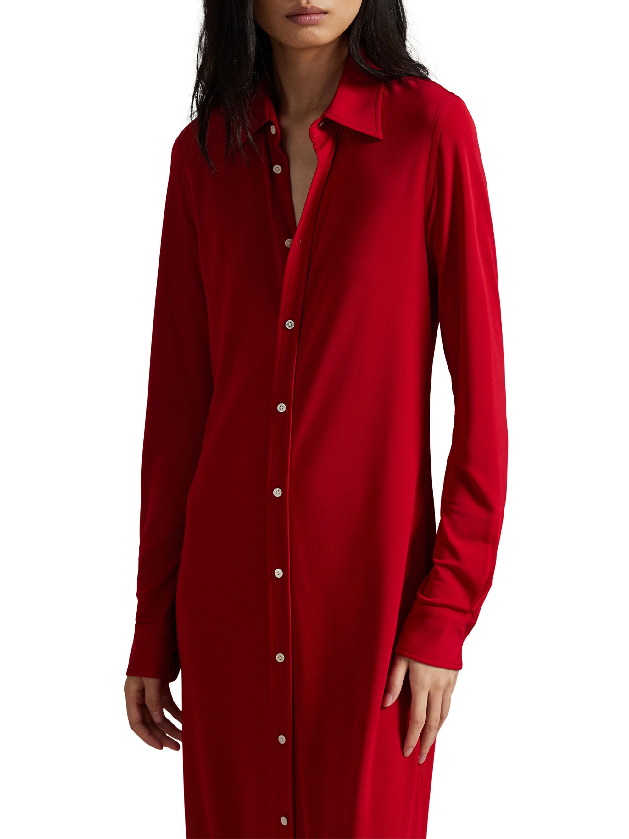 Polo Ralph Lauren Jersey-Knit Maxi Shirtdress | Saks Fifth Avenue