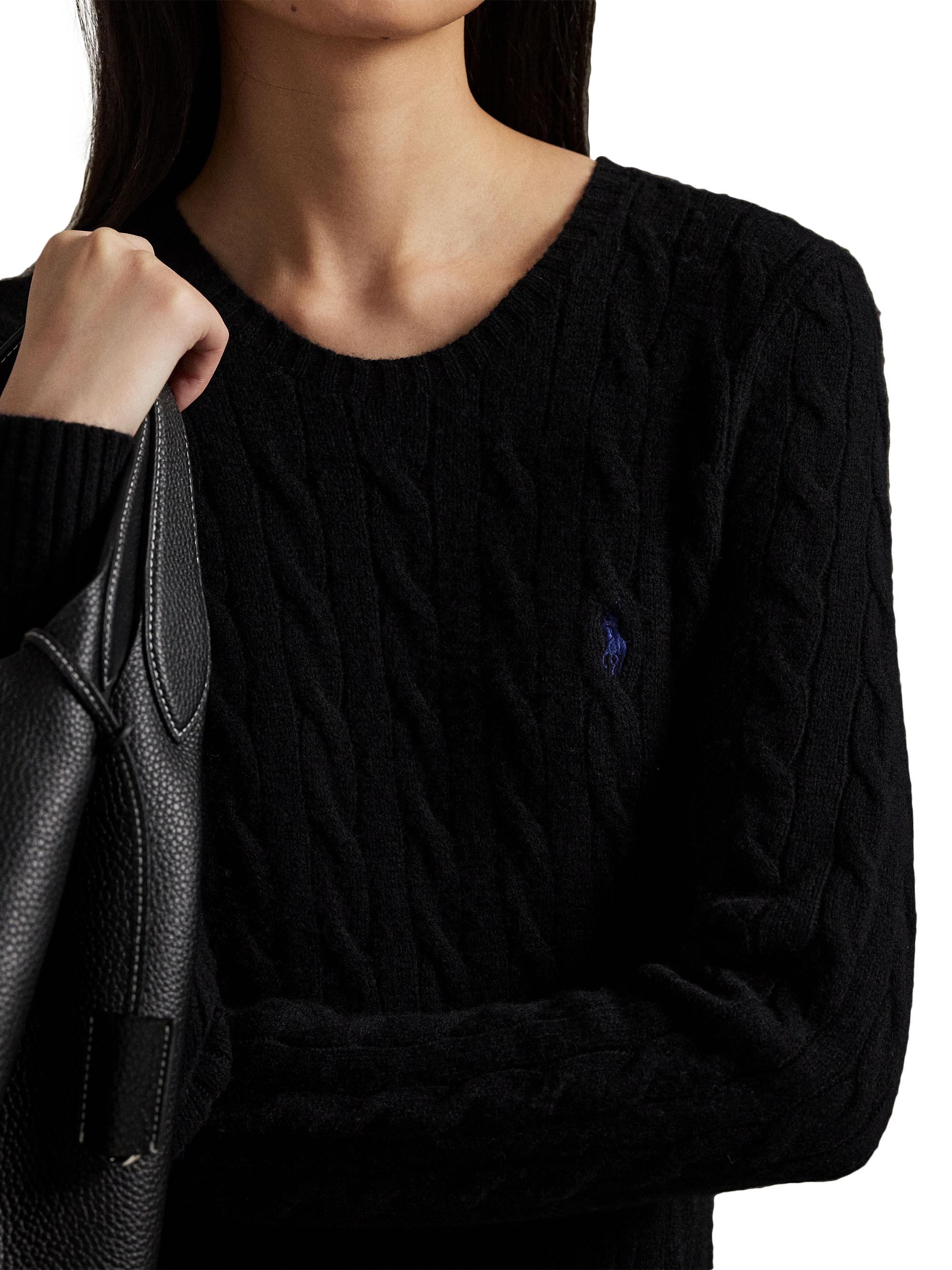 Polo Ralph Lauren Cable-Knit Mixed-Media Midi-Dress | Saks Fifth