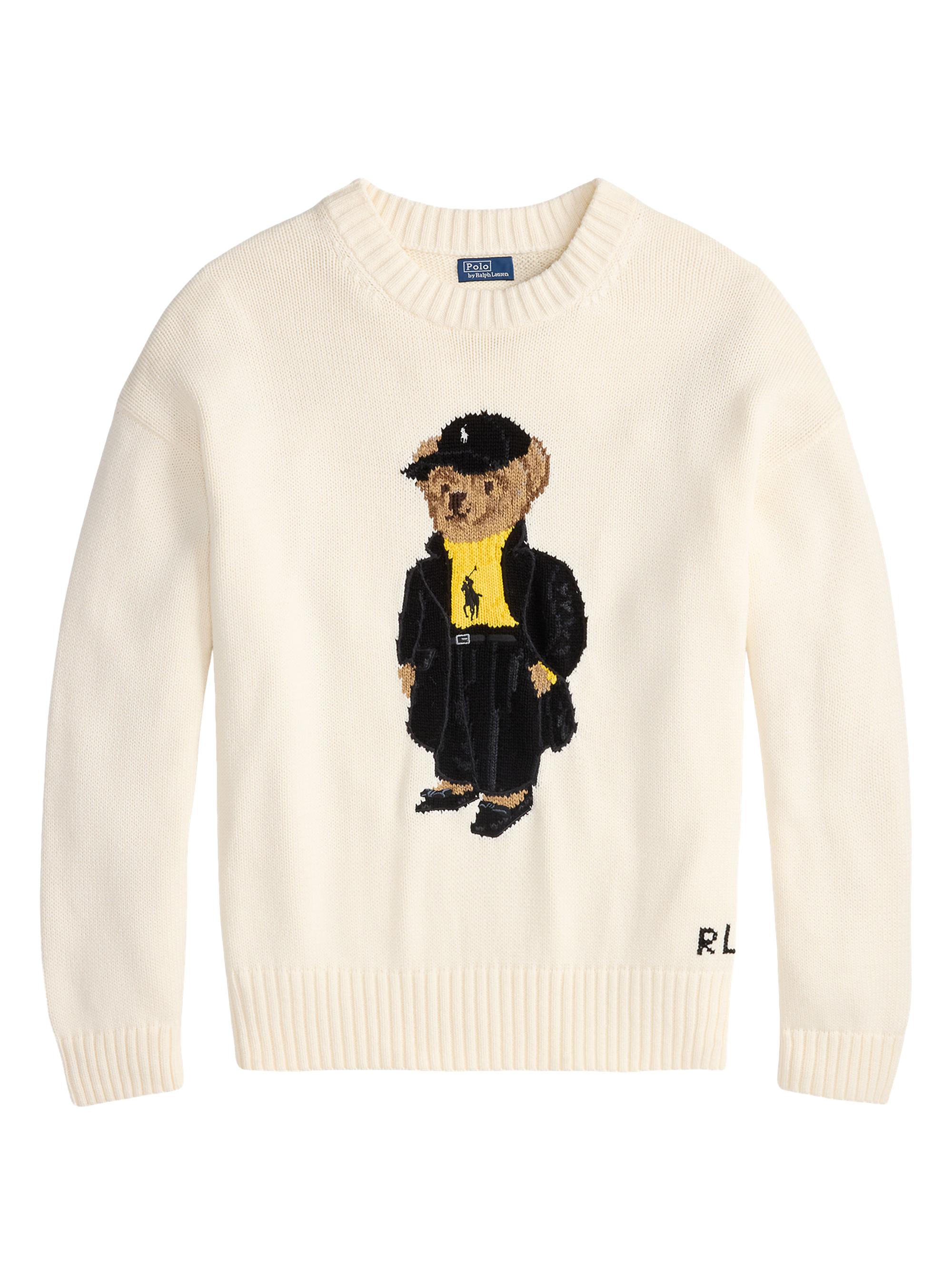 Polo Ralph Lauren Cotton-Linen Crewneck Bear Sweater | Saks Fifth