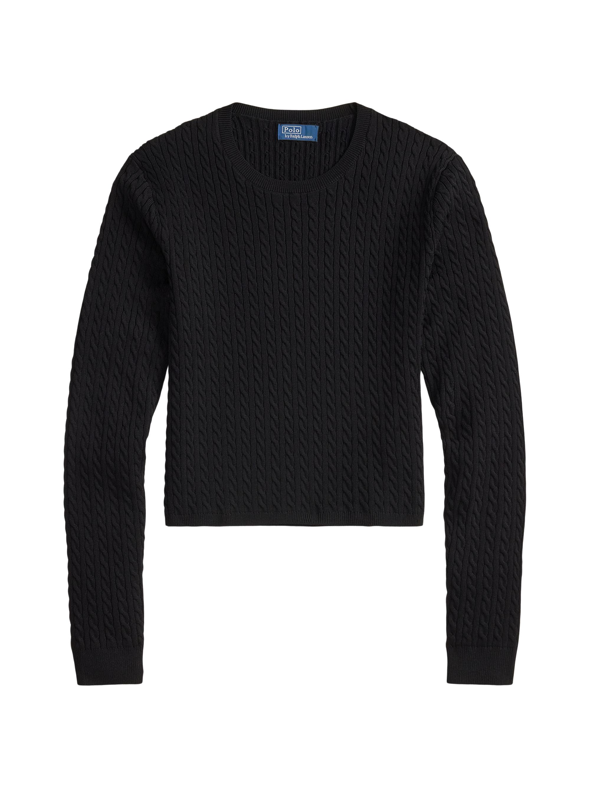 Polo Ralph Lauren Women's Cable-Knit Crewneck Sweater - Polo Black
