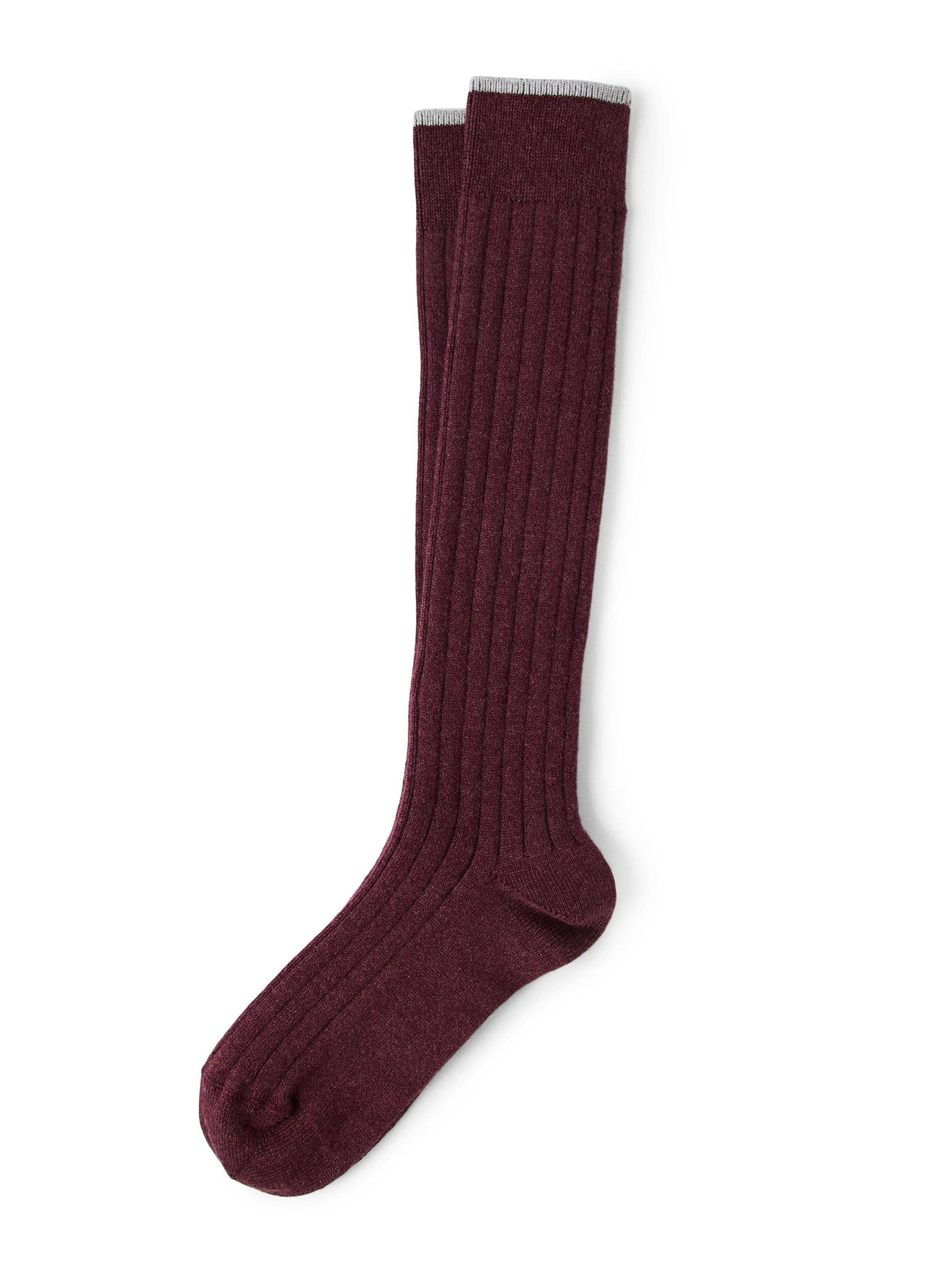 Brunello Cucinelli Men's Cashmere Rib Knit Socks - Amaranth Red