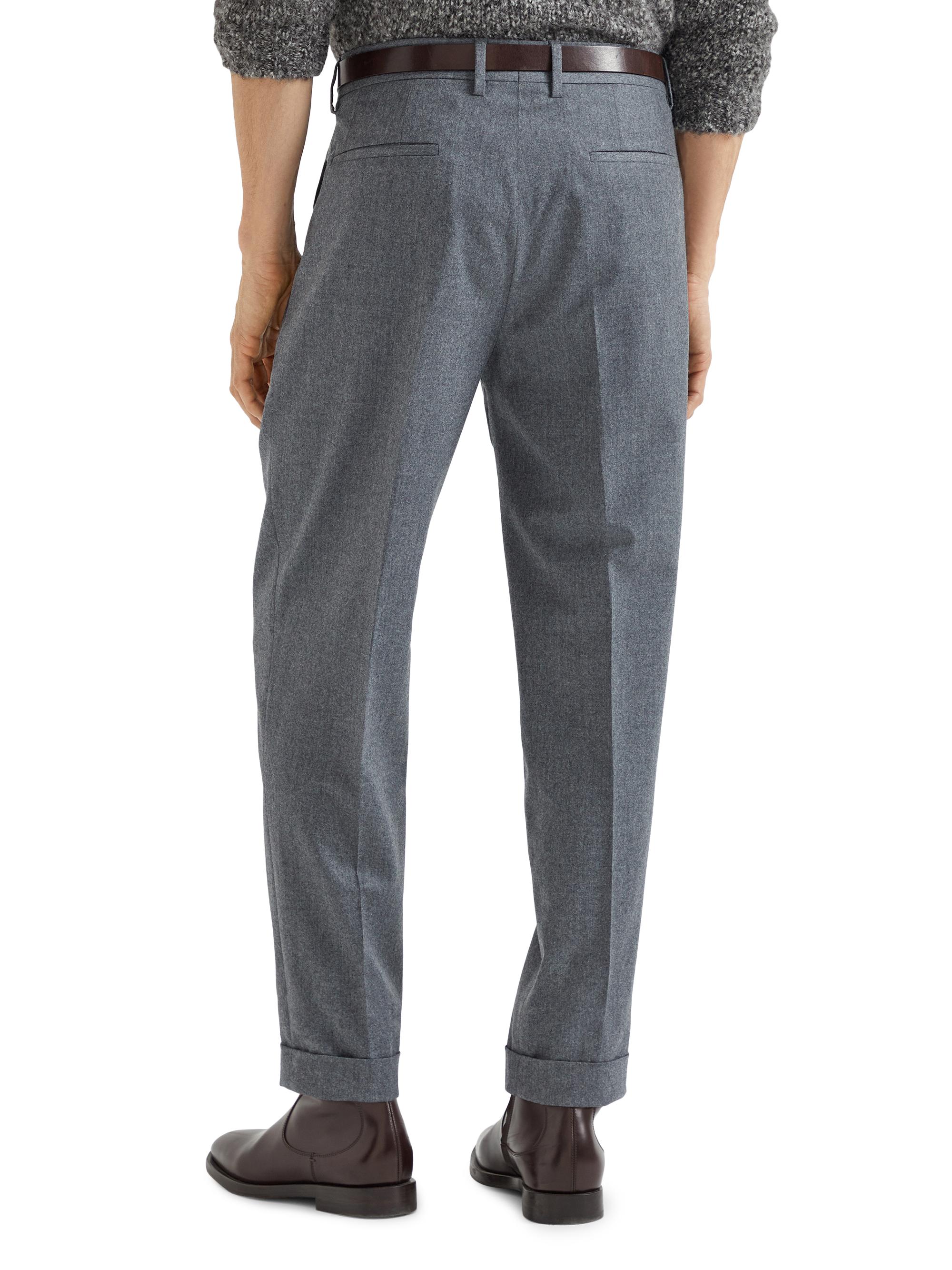Brunello Cucinelli Virgin Wool Leisure Fit Trousers with Double