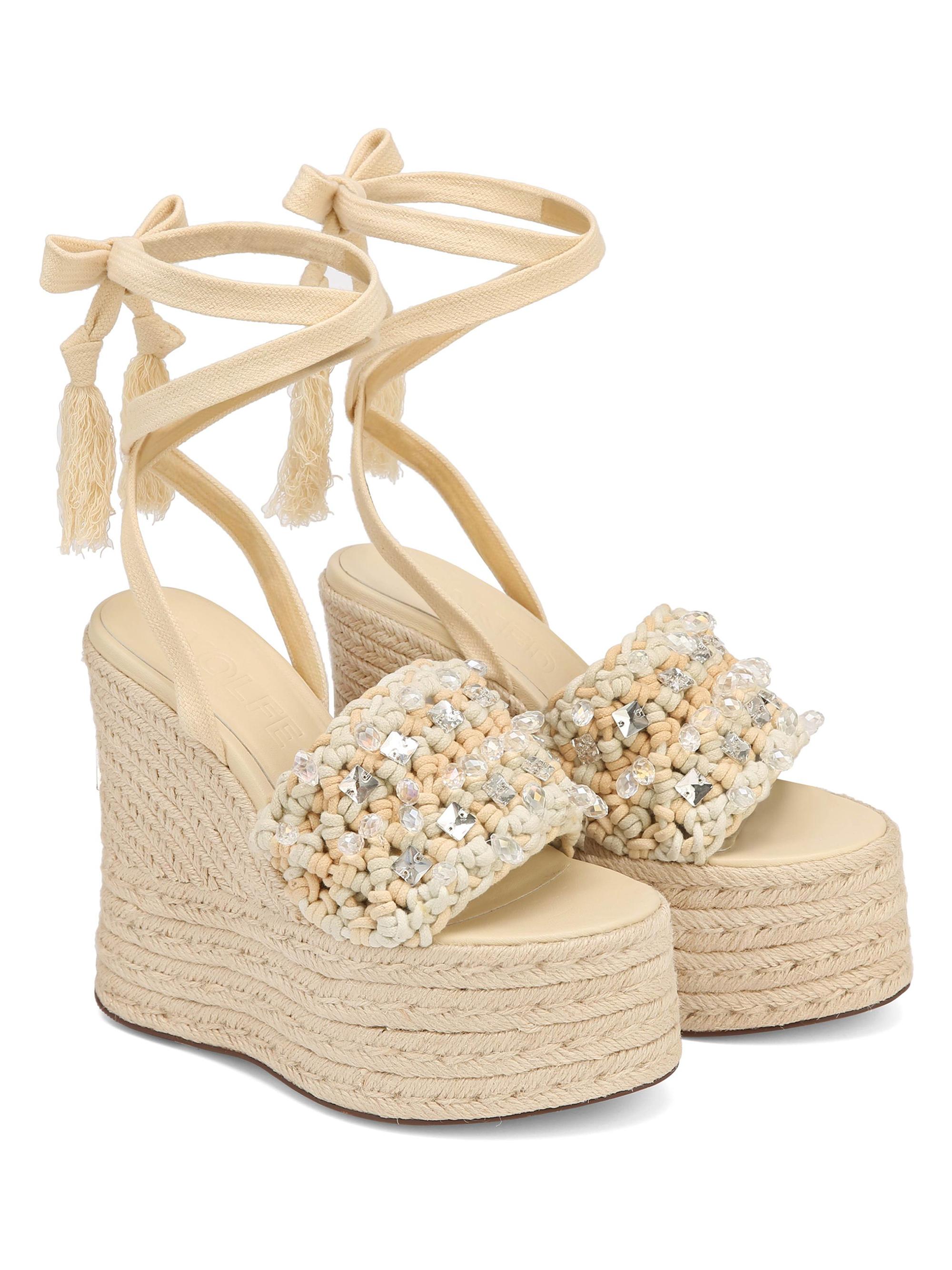 Naked Wolfe Women's Peony Platform Sandals - Natural Rope