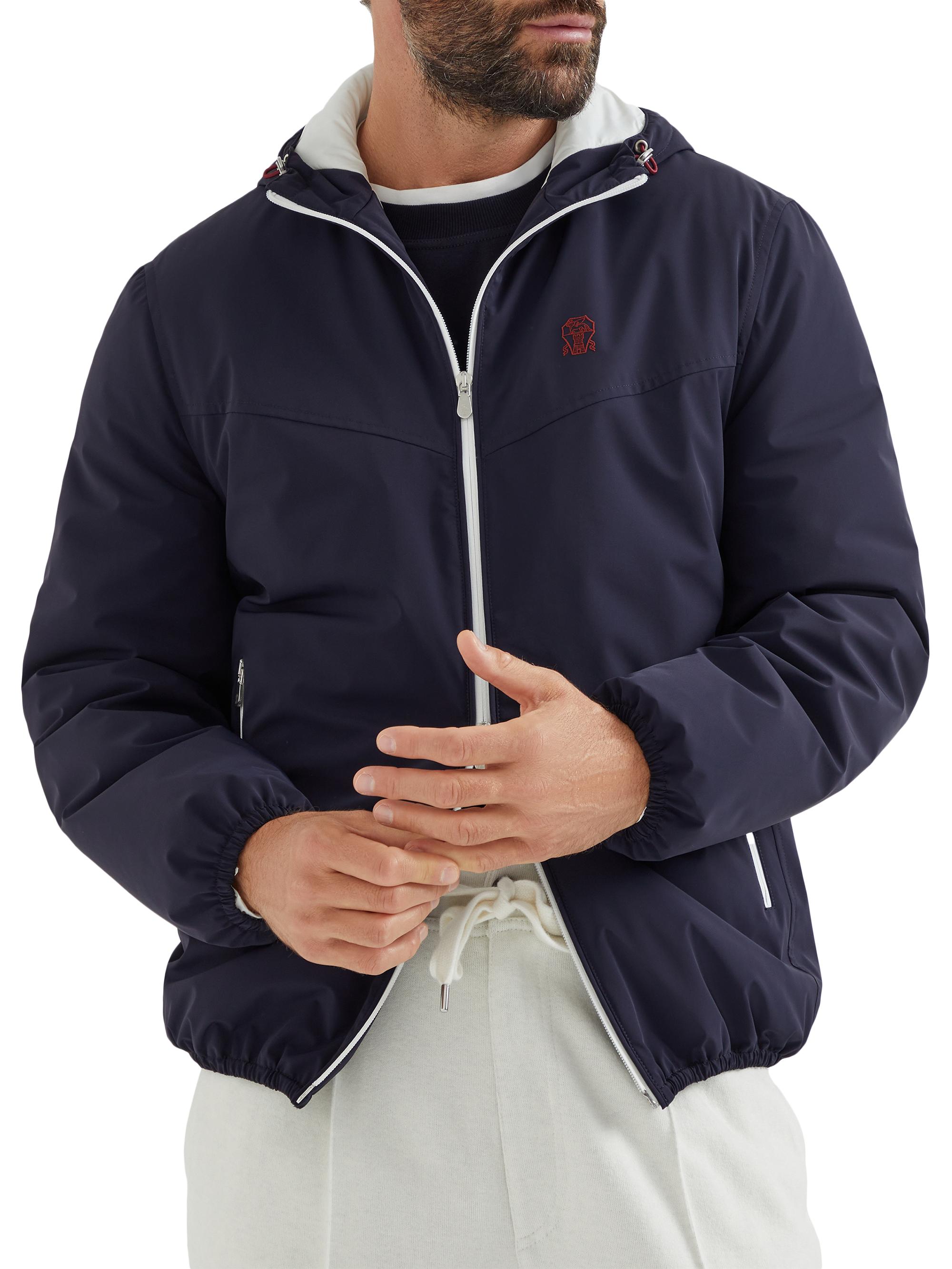 Brunello Cucinelli Bonded Nylon Hooded Outerwear Jacket with