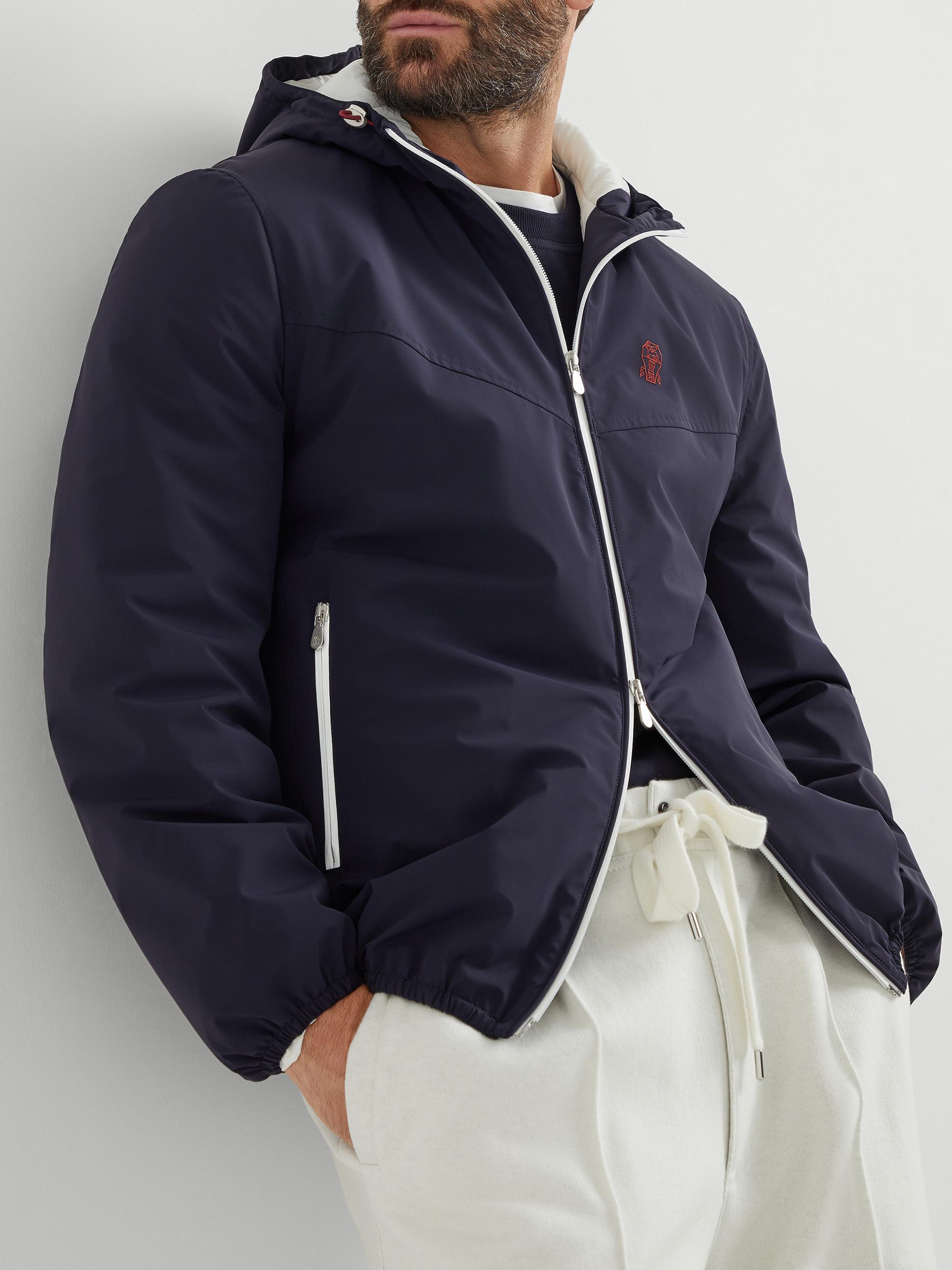 Brunello Cucinelli Bonded Nylon Hooded Outerwear Jacket with