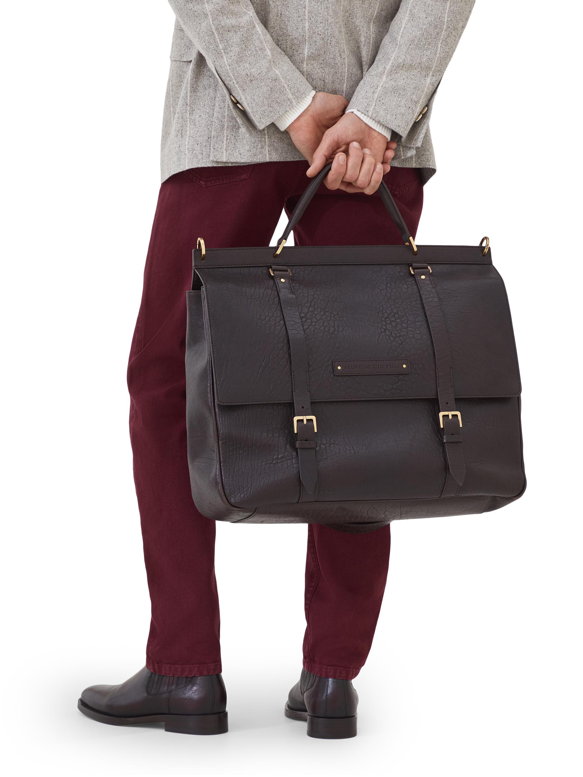 Brunello Cucinelli Textured Grain Calfskin Casual Briefcase | Saks
